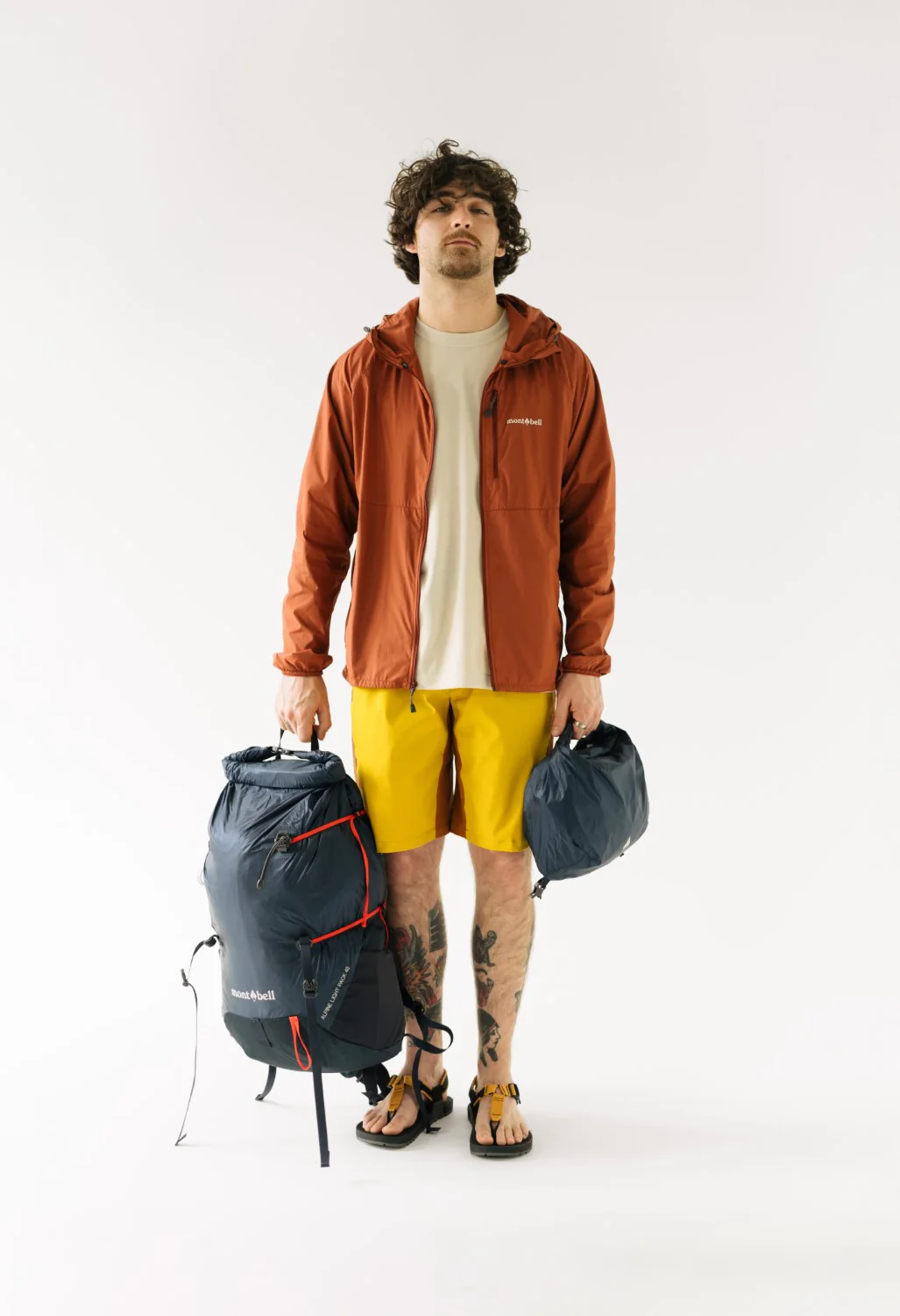 Montbell Men's Wind Blast Hooded Jacket - Orange - Image 9