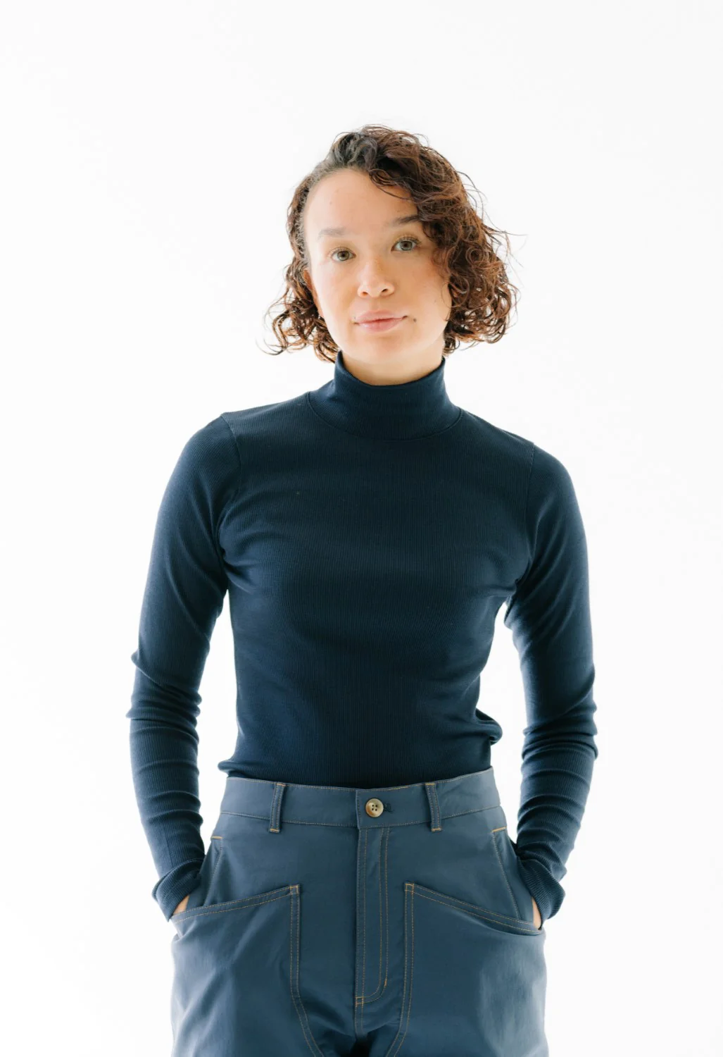 Women's Hikerkind Merino Ribbed Turtleneck 01 - Woad - Image 6