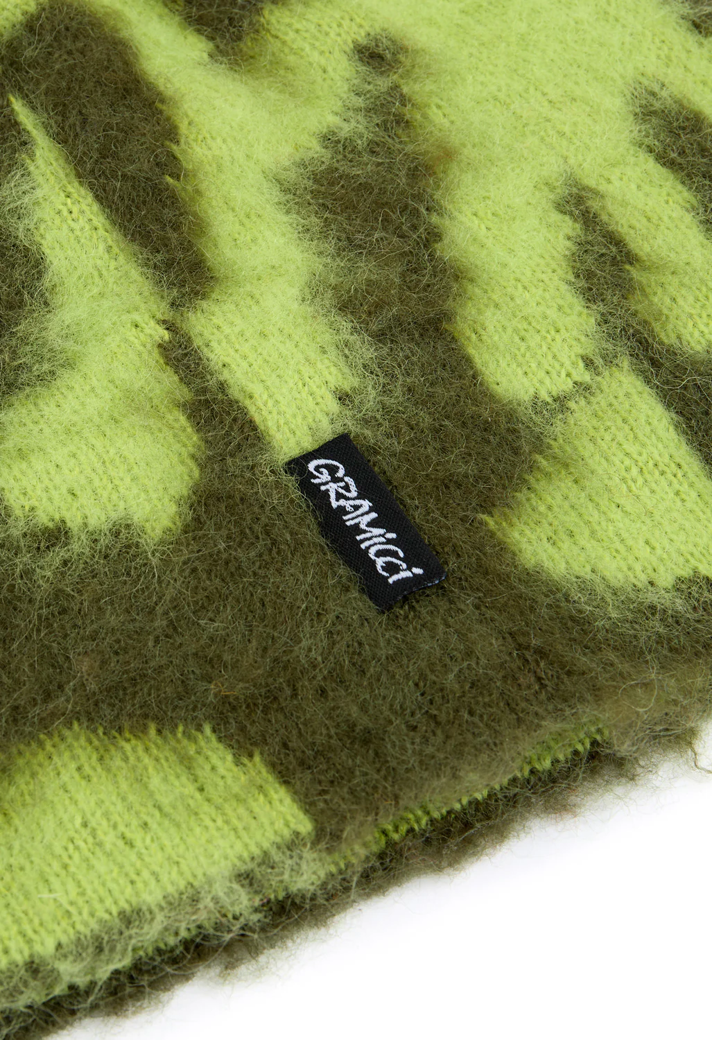 Gramicci Mohair Burly Runningman Beanie - Chartreuse - Image 3