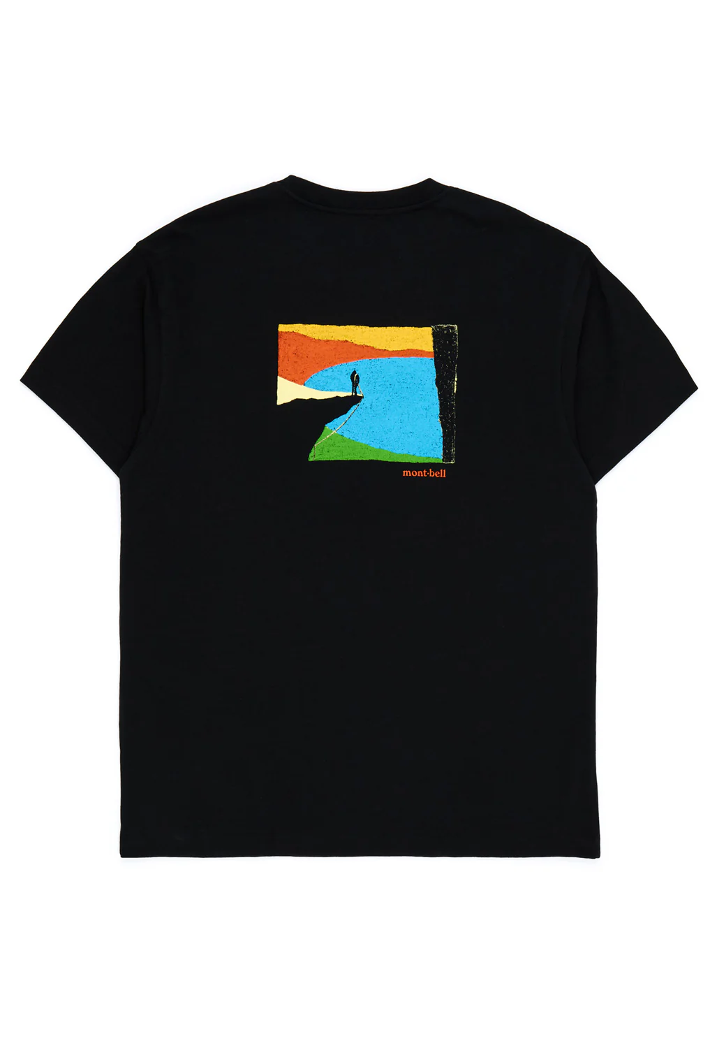 Montbell Men's Pear Skin Cotton Standing on the Lake T-Shirt - Black