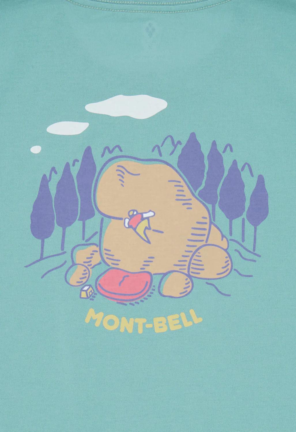 Montbell Men's Wickron Boulder T-Shirt - Light Blue - Image 4