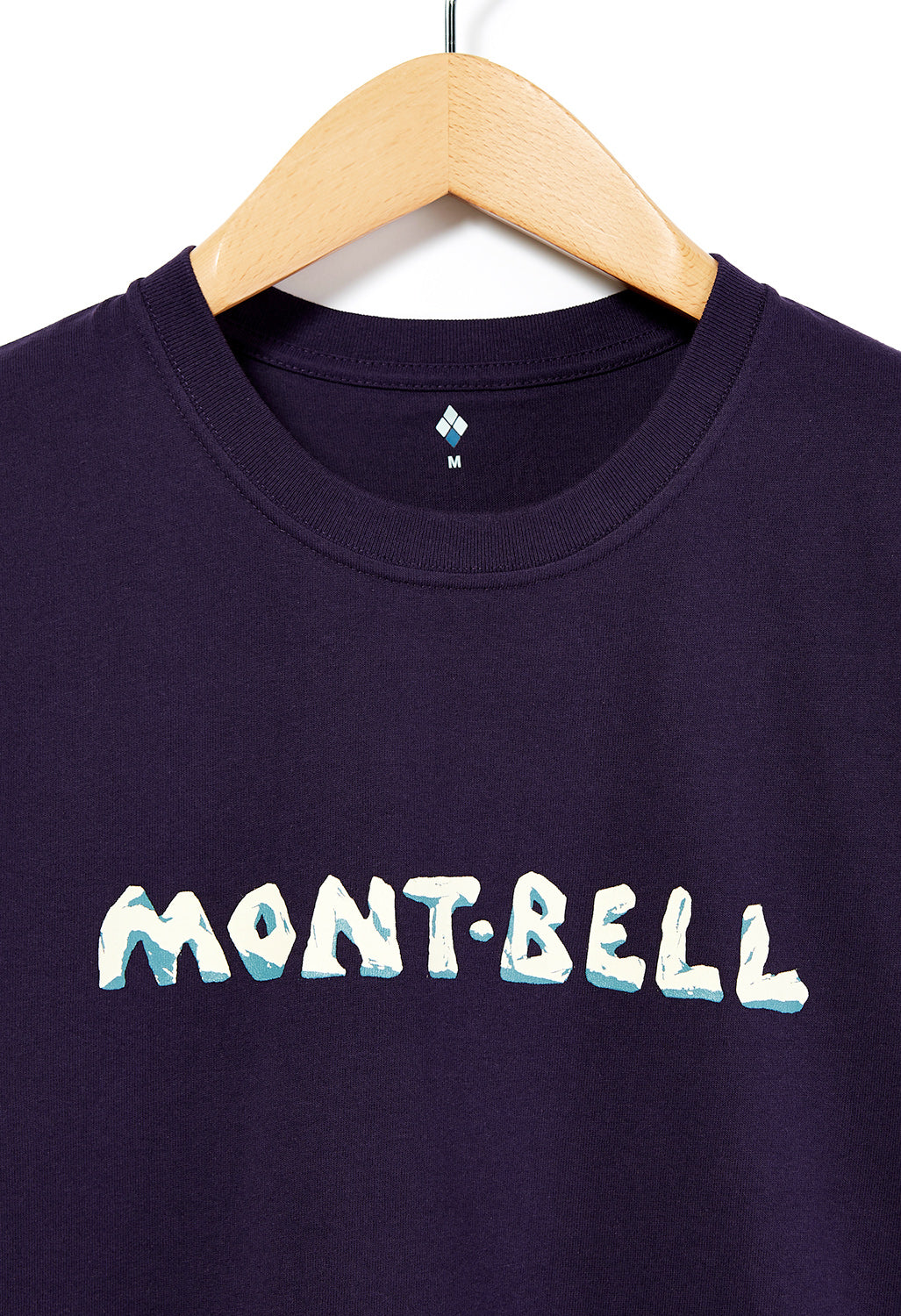 Montbell Pear Skin Cotton mont-bell Iwa Logo T-Shirt - Purple Navy - Image 3