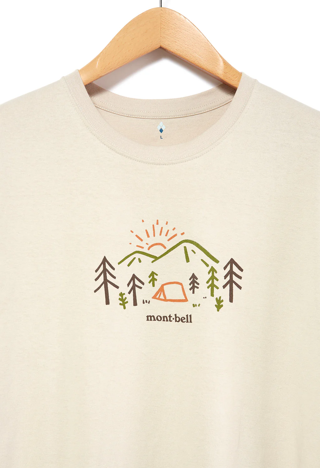 Montbell Pear Skin Cotton Yama No Asa T-Shirt - Ivory - Image 3