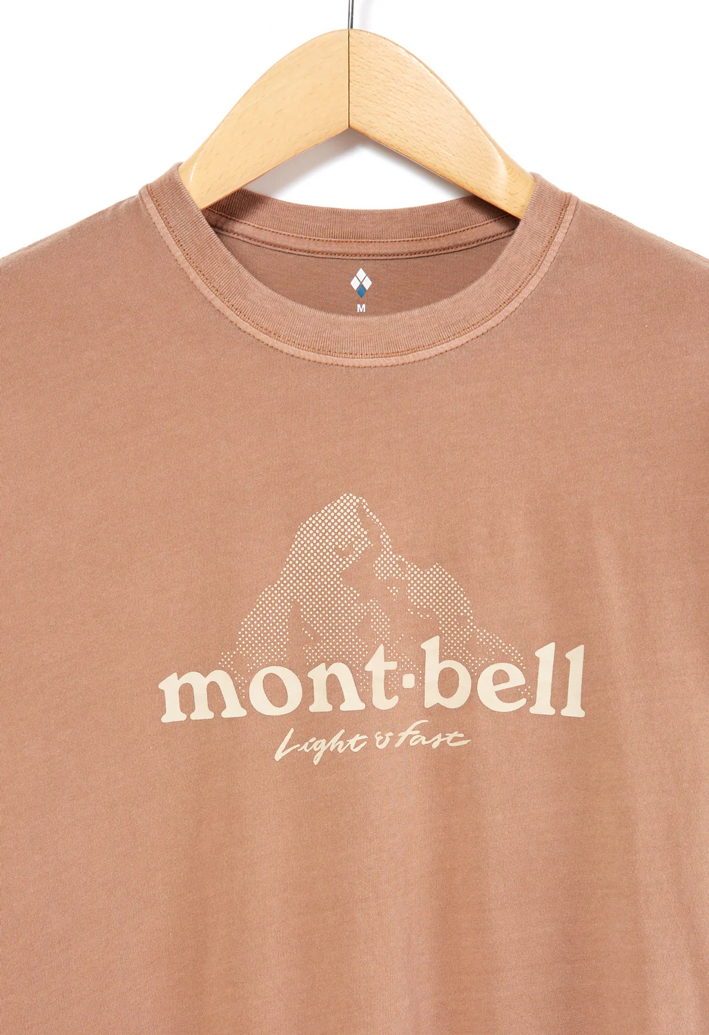 Montbell Wash Out Cotton Dot Logo T-Shirt - Brown - Image 3