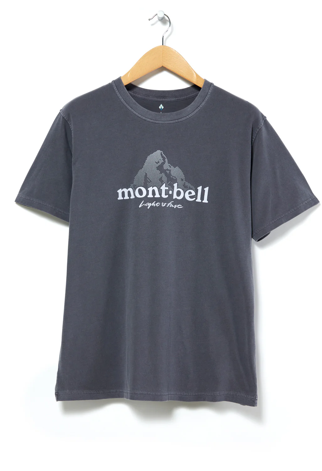 Montbell Wash Out Cotton Dot Logo T-Shirt - Dark Navy