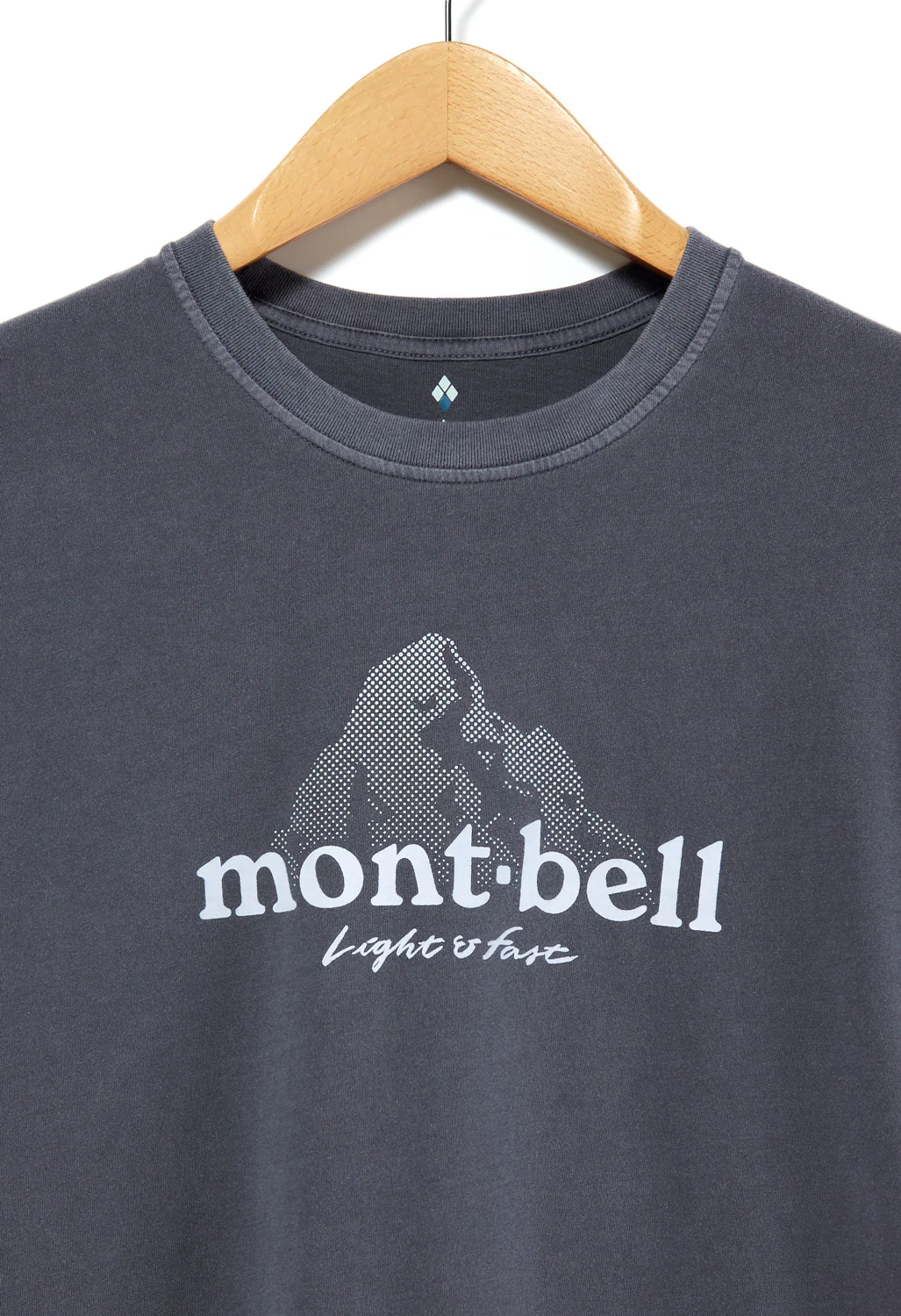 Montbell Wash Out Cotton Dot Logo T-Shirt - Dark Navy - Image 3
