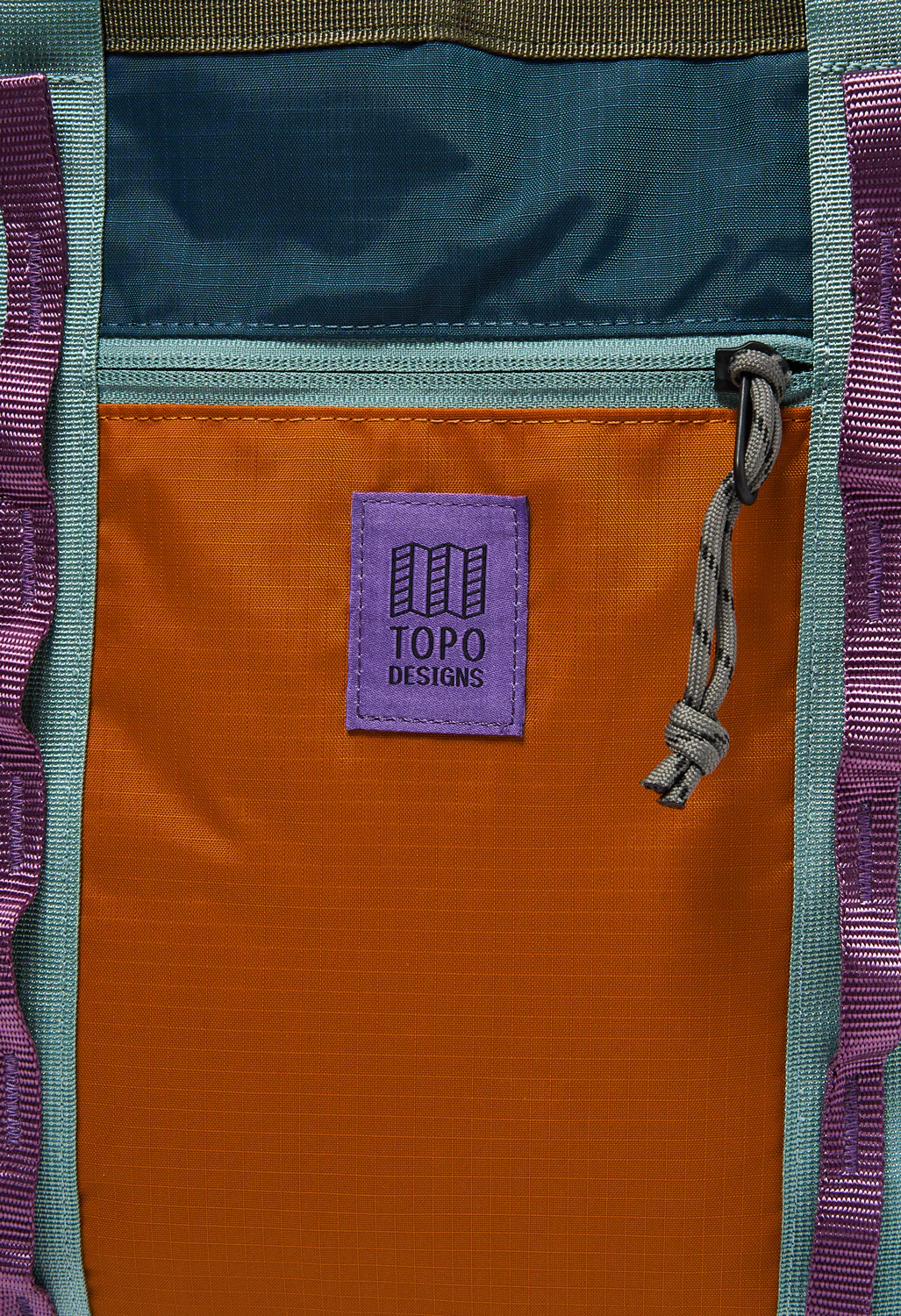 Topo Designs Mountain Utility Tote - Pond Blue / Spice - Image 4
