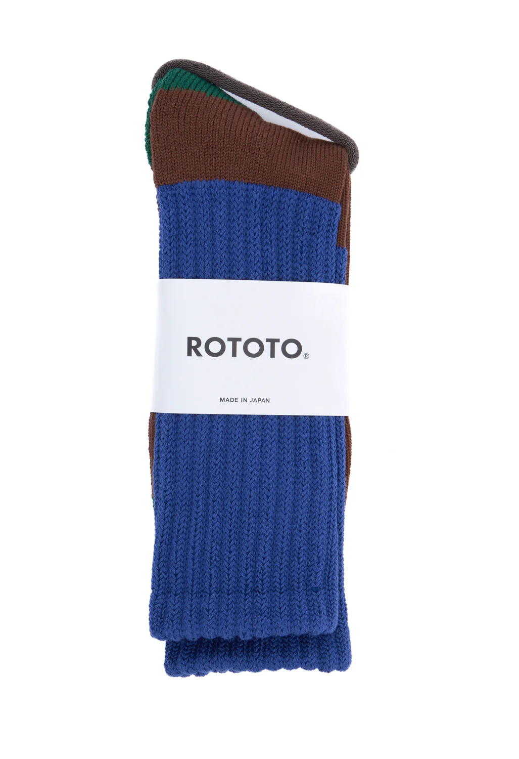 ROTOTO Multi Loose Pile Socks - Blue / Brown - Image 2