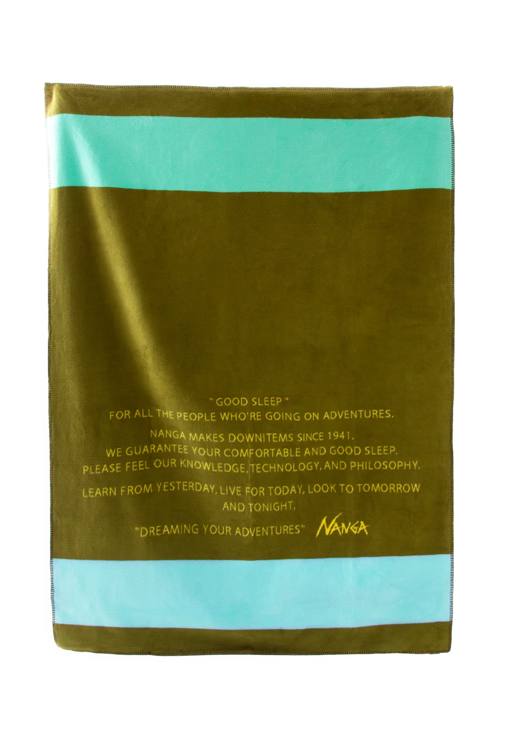 Nanga Good Sleep Border Cotton Blanket - Olive