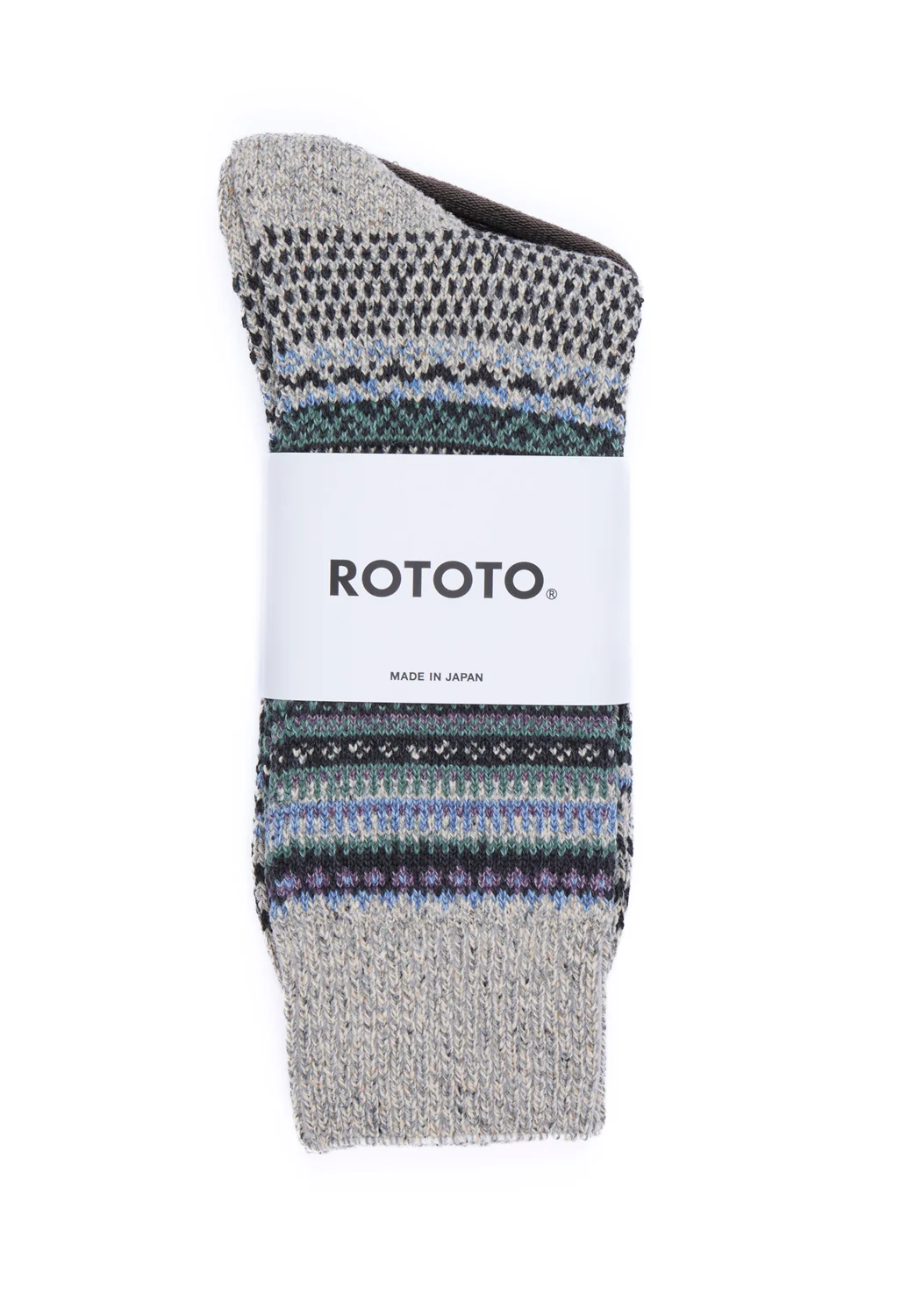 ROTOTO Nordic Pattern Socks - Dark Gray - Image 2