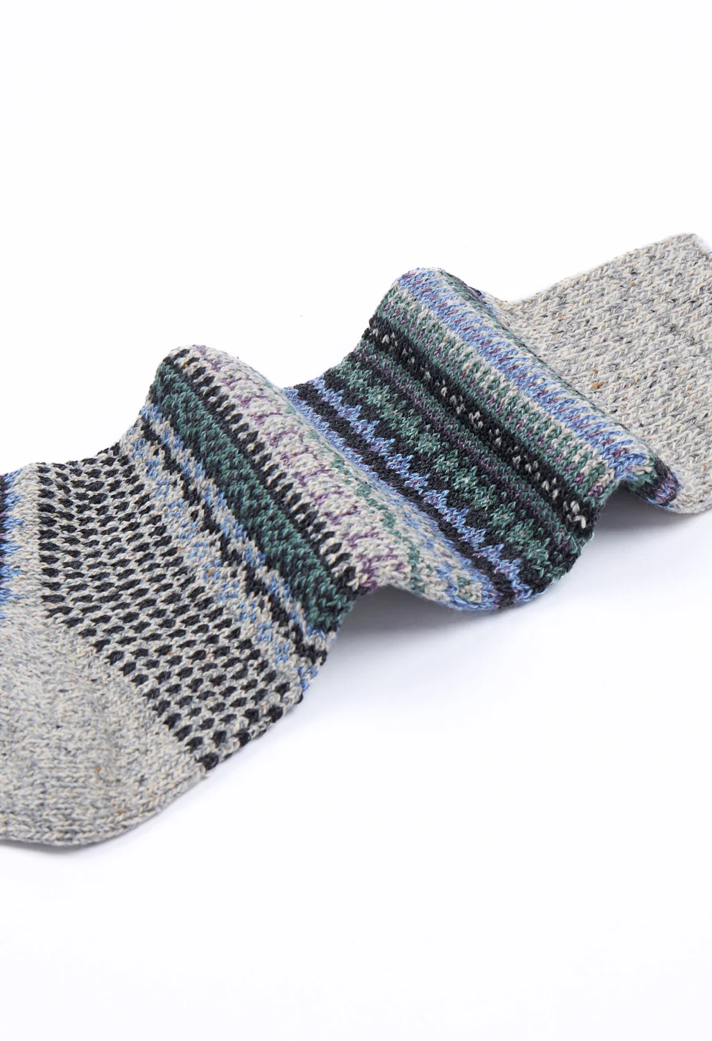 ROTOTO Nordic Pattern Socks - Dark Gray - Image 3