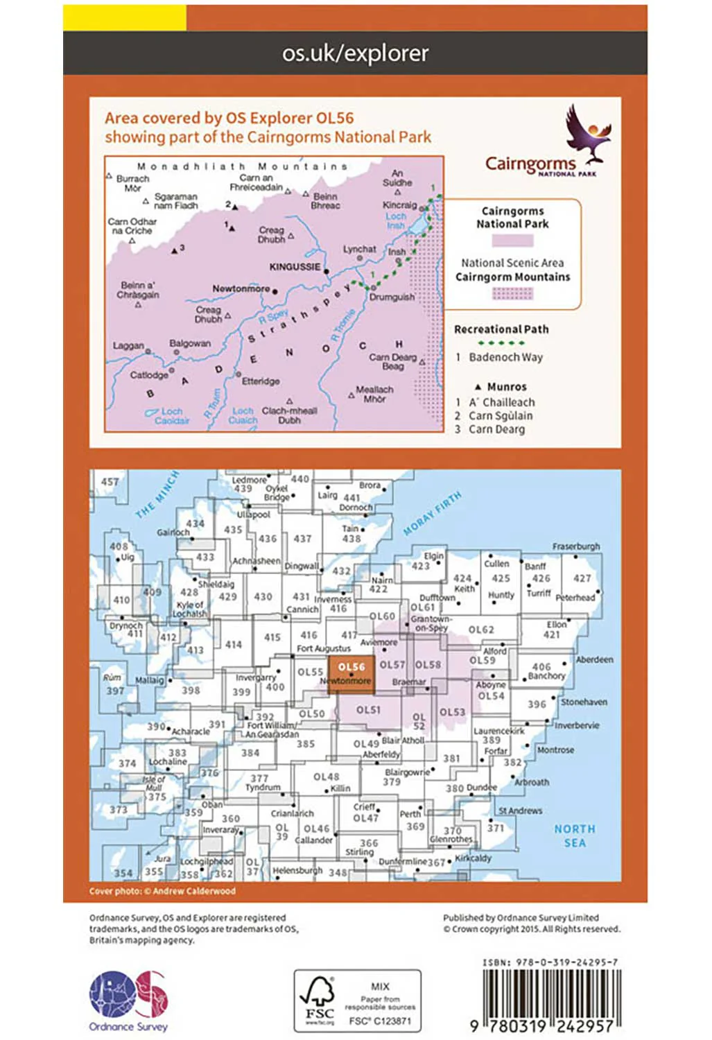 Ordnance Survey Badenoch & Strathspey - OS Explorer OL56 Map - Image 2