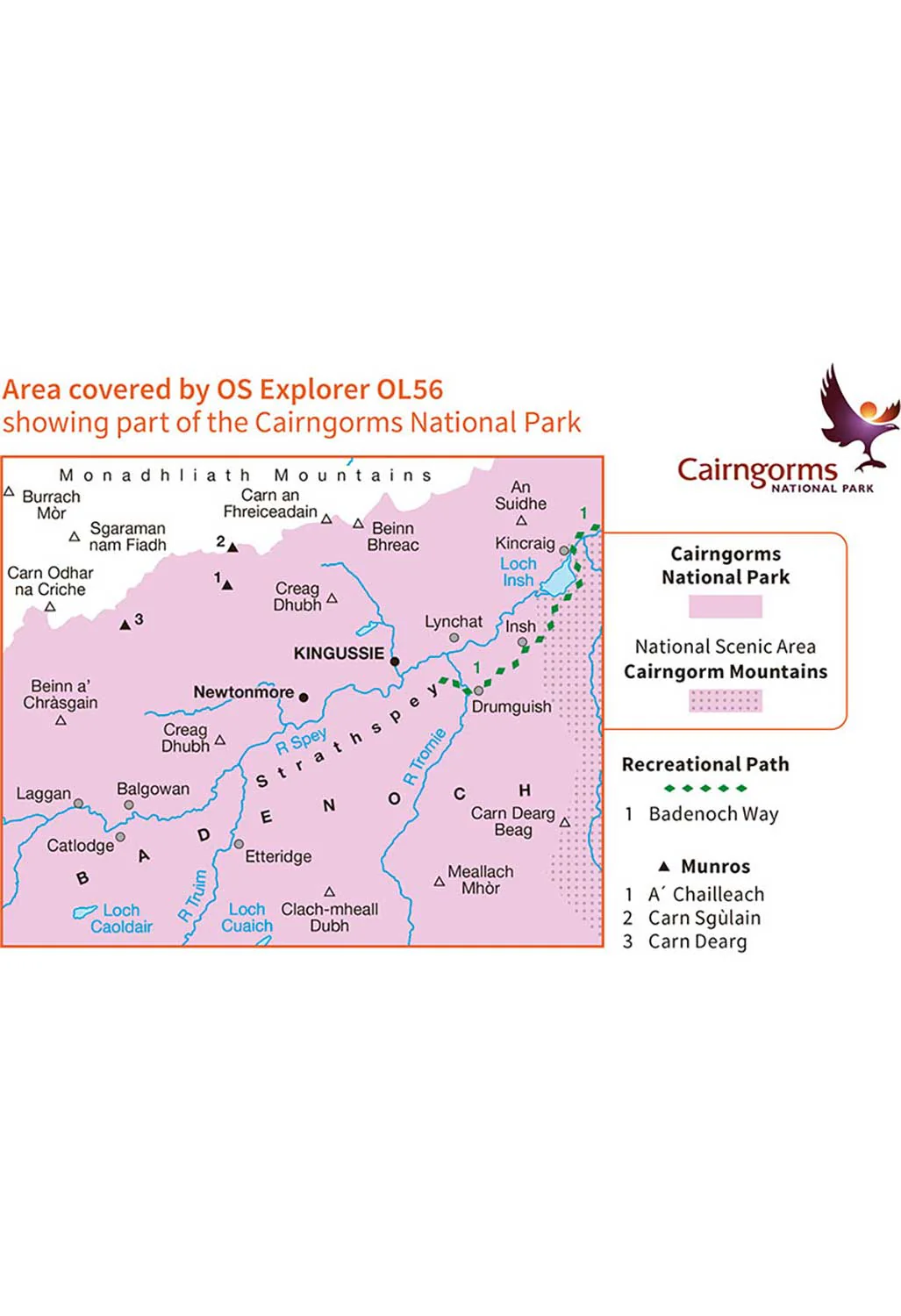Ordnance Survey Badenoch & Strathspey - OS Explorer OL56 Map - Image 3
