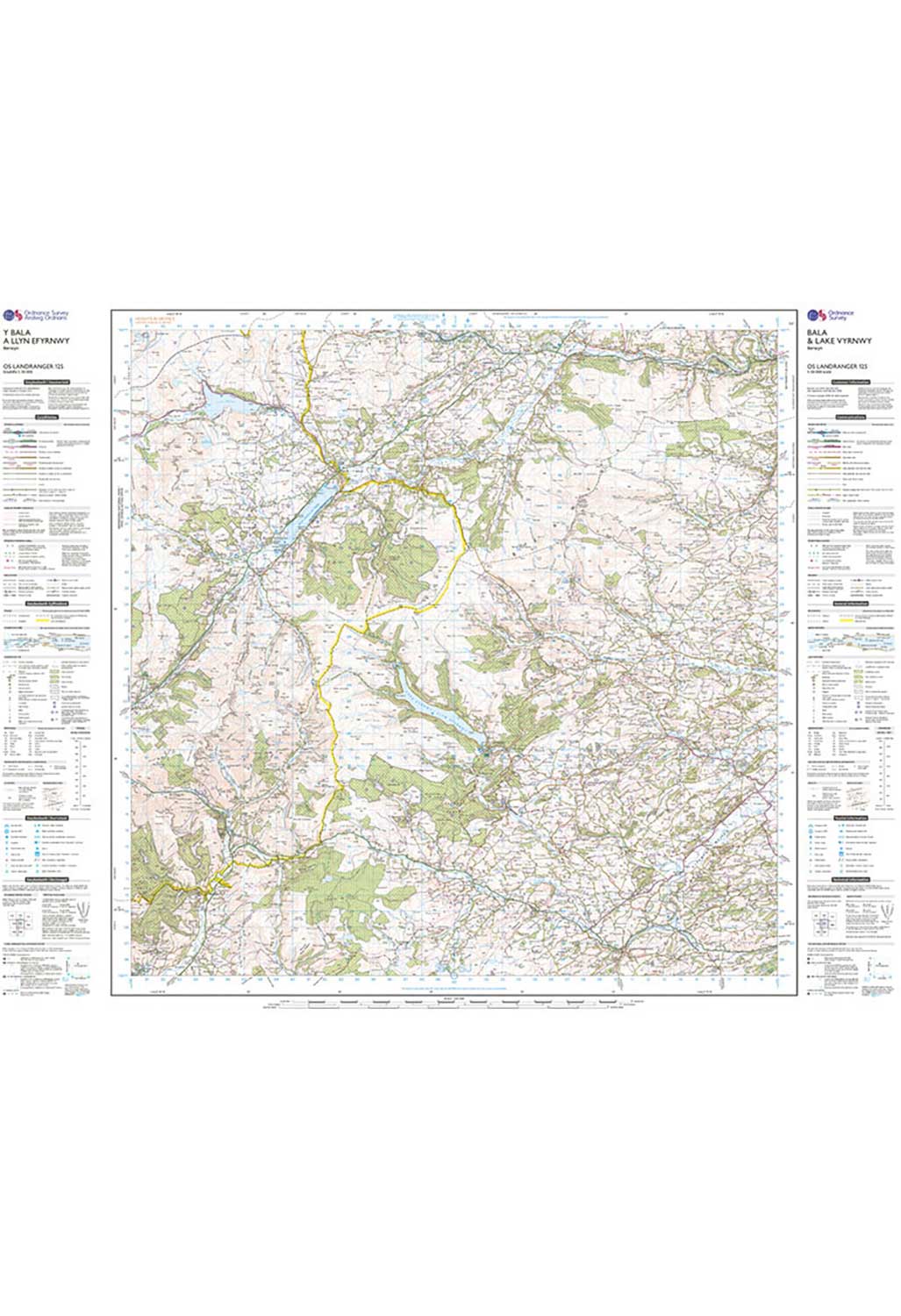 Ordnance Survey Bala, Lake Vyrnwy & Berwyn - Landranger 125 Map - Image 4