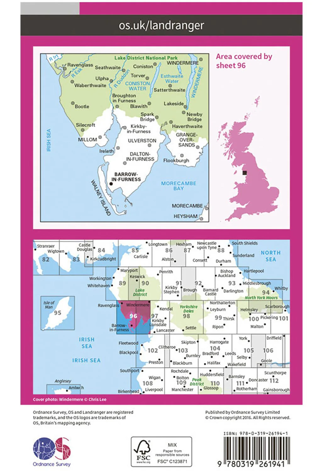 Ordnance Survey Barrow-in-Furness & South Lakeland - Landranger 96 Map - Image 2