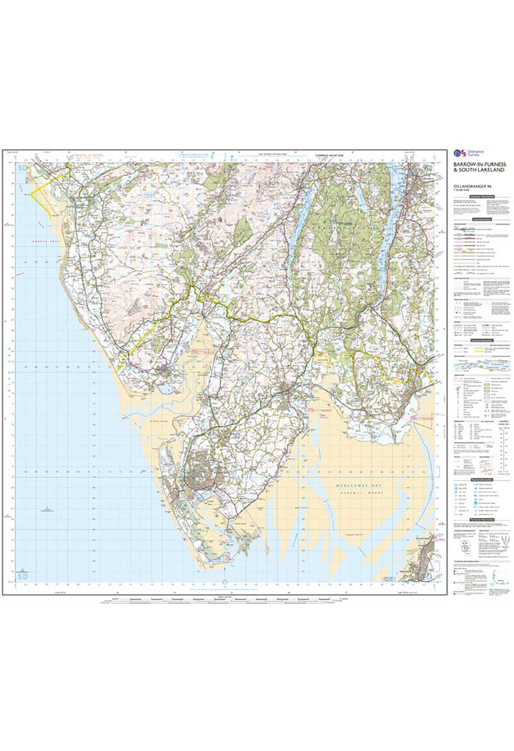 Ordnance Survey Barrow-in-Furness & South Lakeland - Landranger 96 Map - Image 4