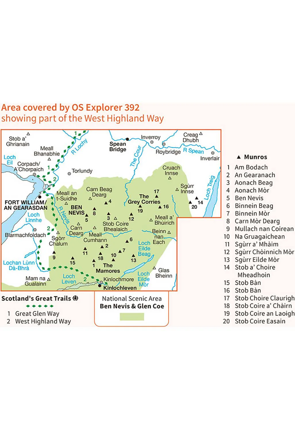 Ordnance Survey Ben Nevis - OS Explorer 392 Map - Image 3