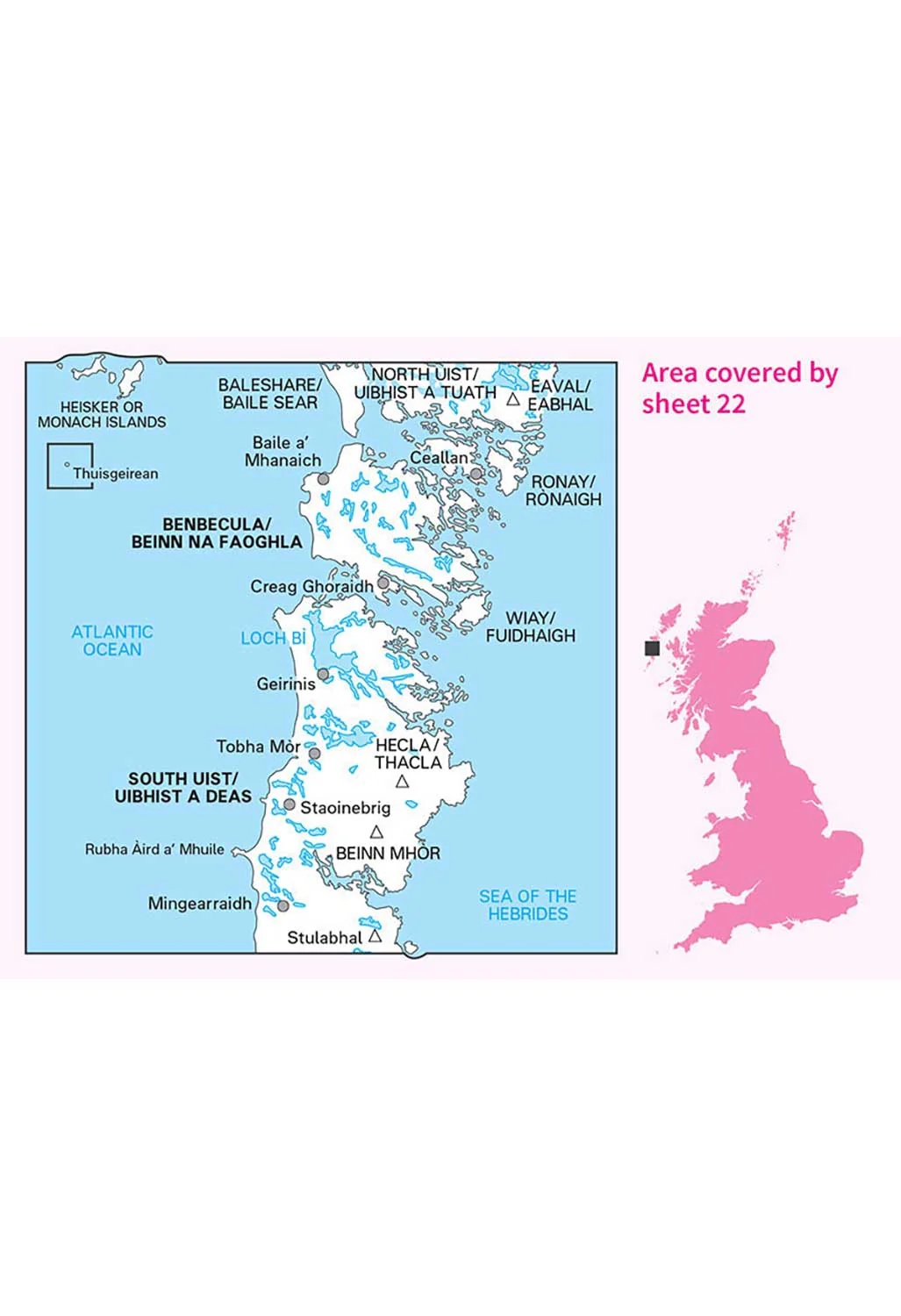 Ordnance Survey Benbecula & South Uist - Landranger 22 Map - Image 2