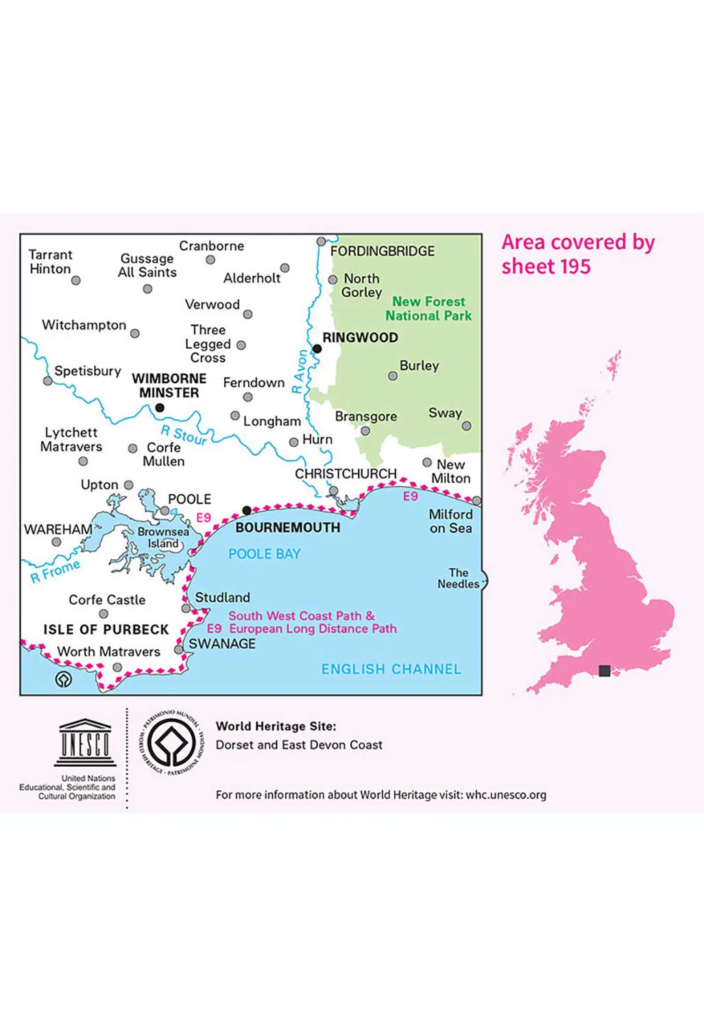 Ordnance Survey Bournemouth, Purbeck, Wimborne Minster & Ringwood - Landranger 195 Map - Image 4