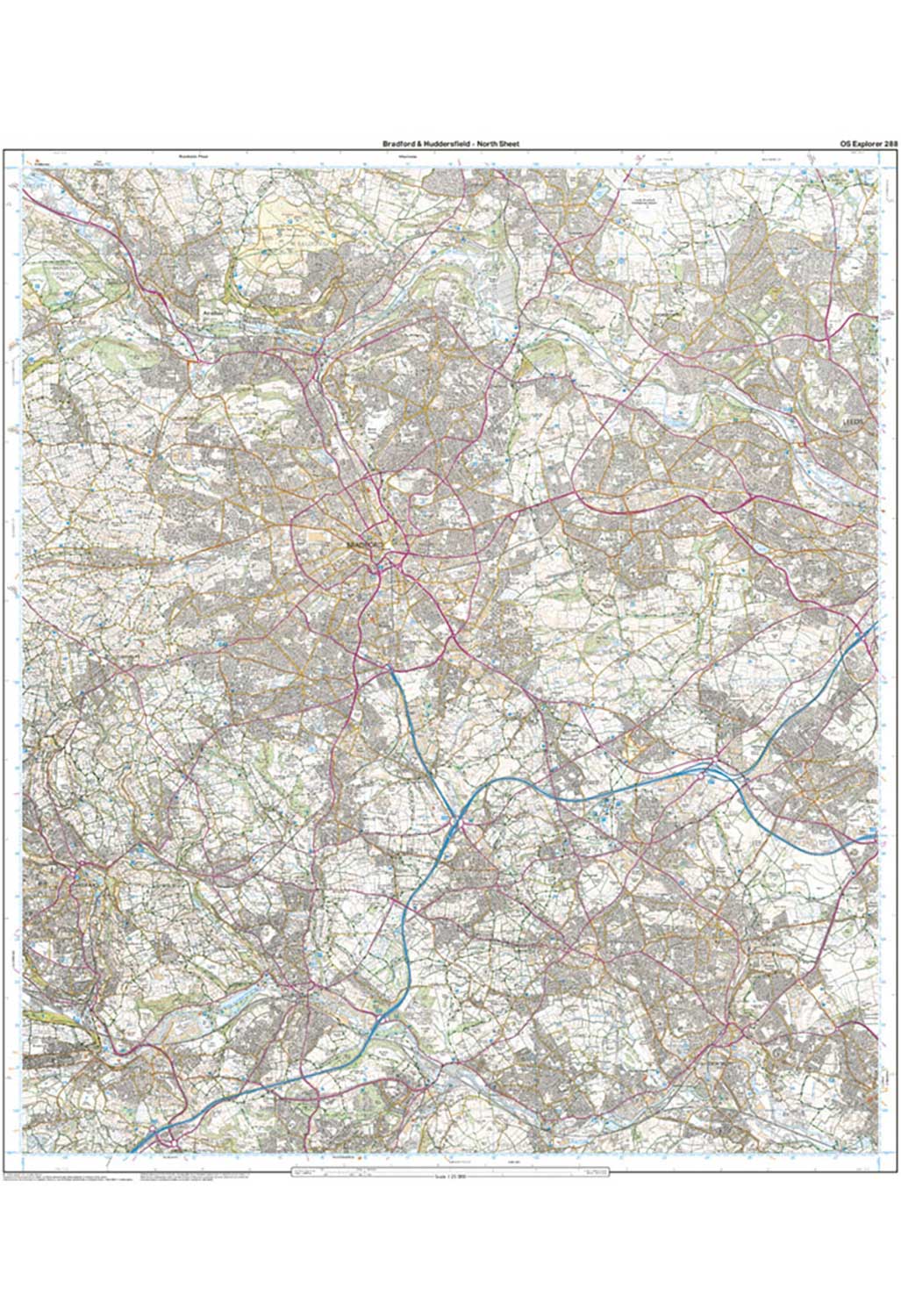 Ordnance Survey Bradford & Huddersfield East Calderdale - OS Explorer 288 Map - Image 4