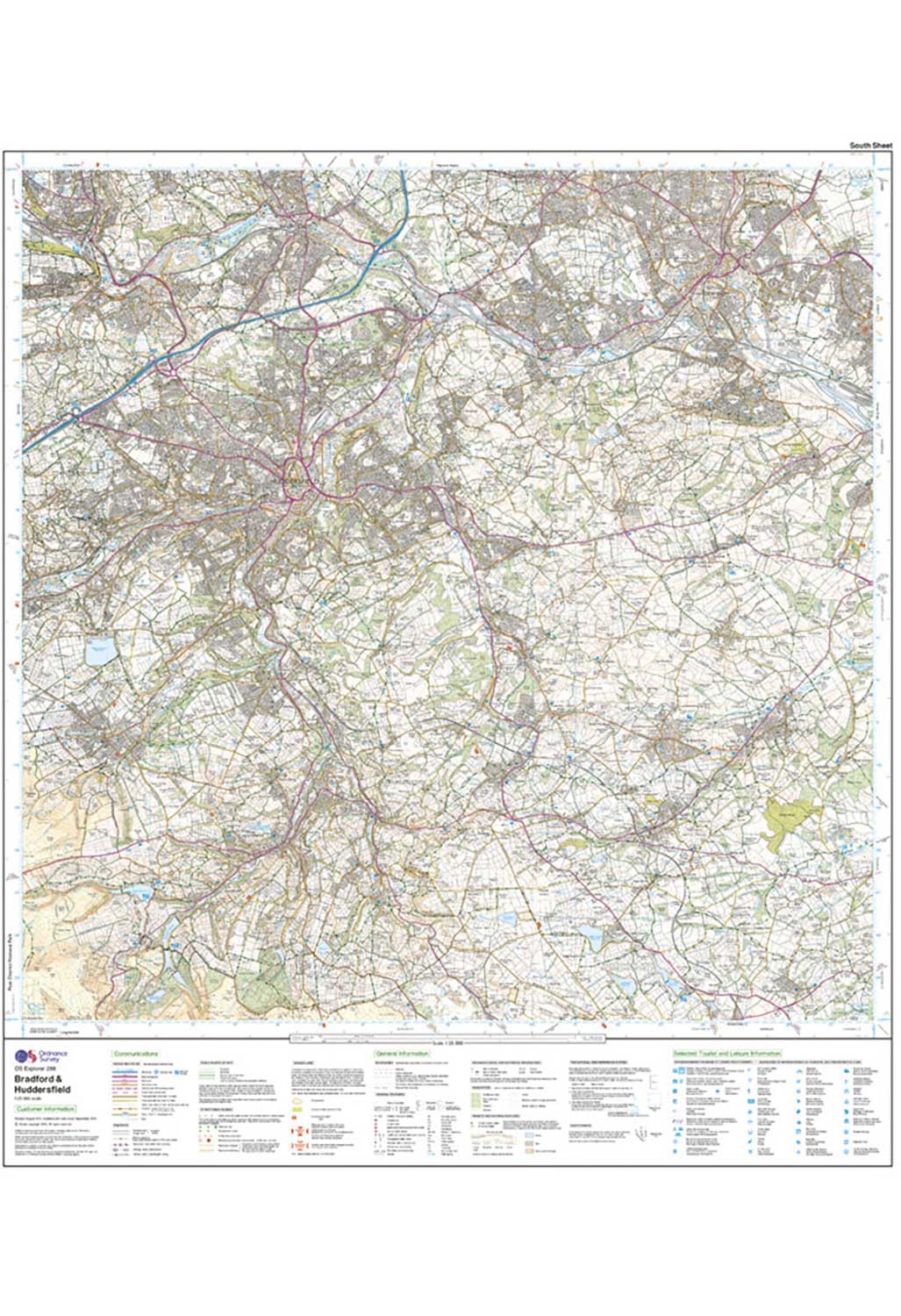 Ordnance Survey Bradford & Huddersfield East Calderdale - OS Explorer 288 Map - Image 5