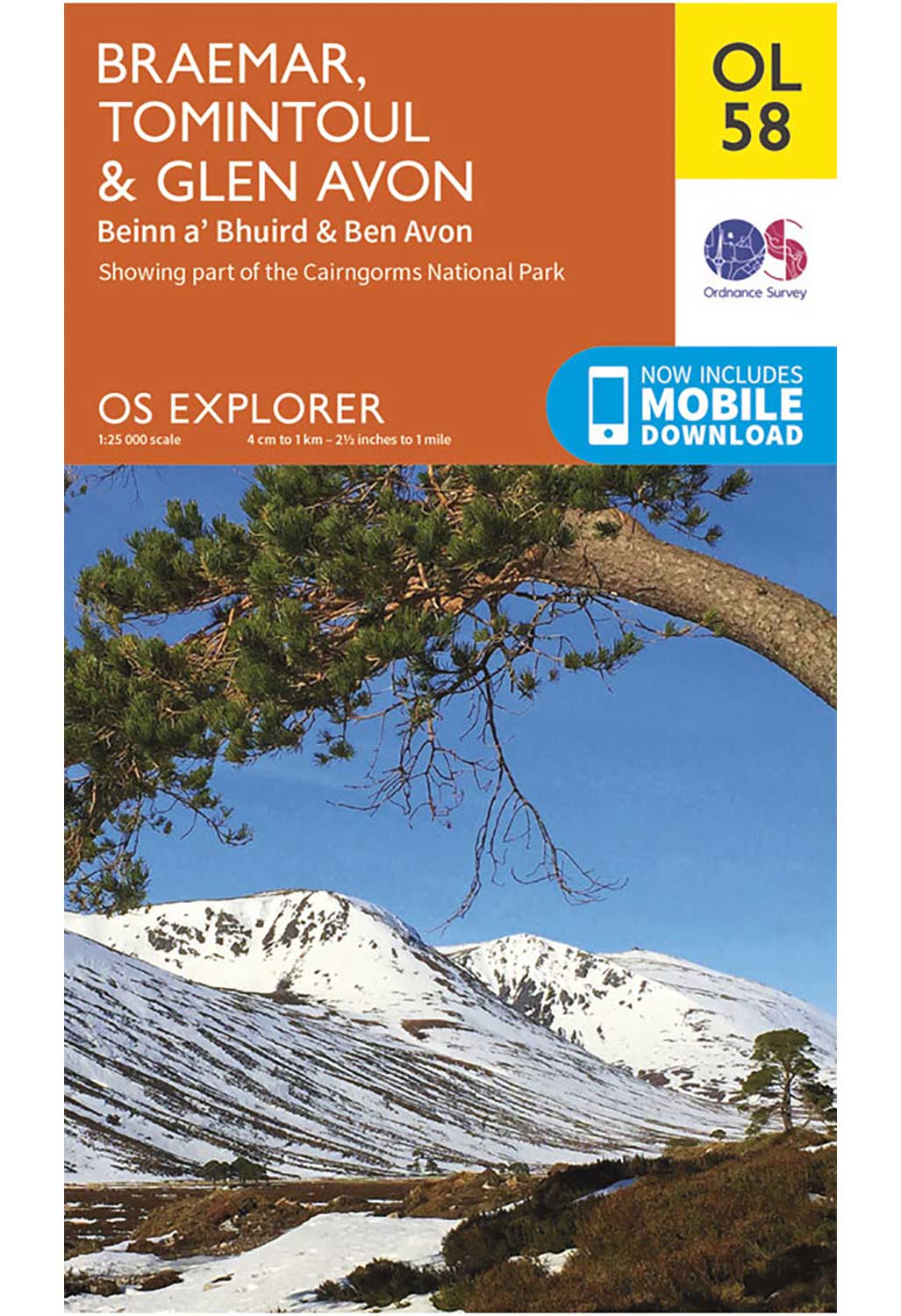 Ordnance Survey Braemar, Tomintoul & Glen Avon - OS Explorer OL58 Map