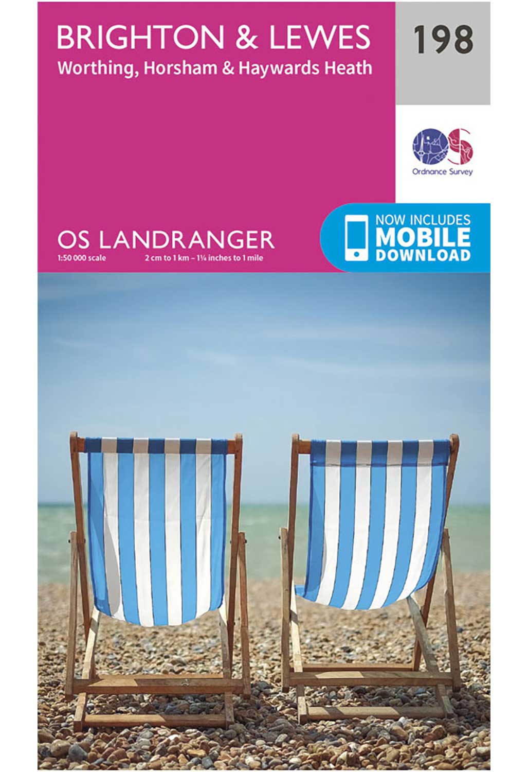 Ordnance Survey Brighton, Lewes & Haywards Heath - Landranger 198 Map