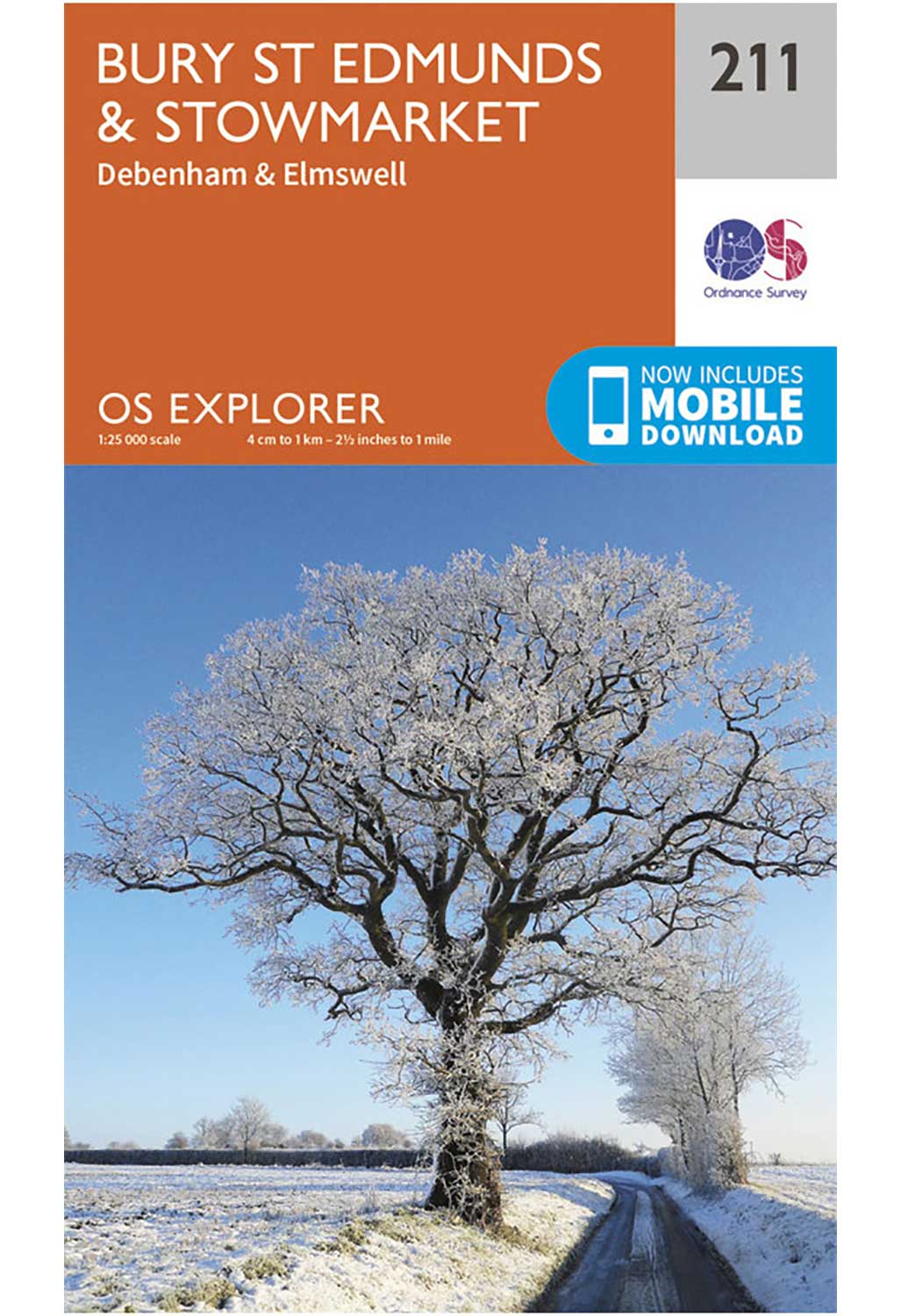 Ordnance Survey Bury St Edmunds & Stowmarket - OS Explorer 211 Map
