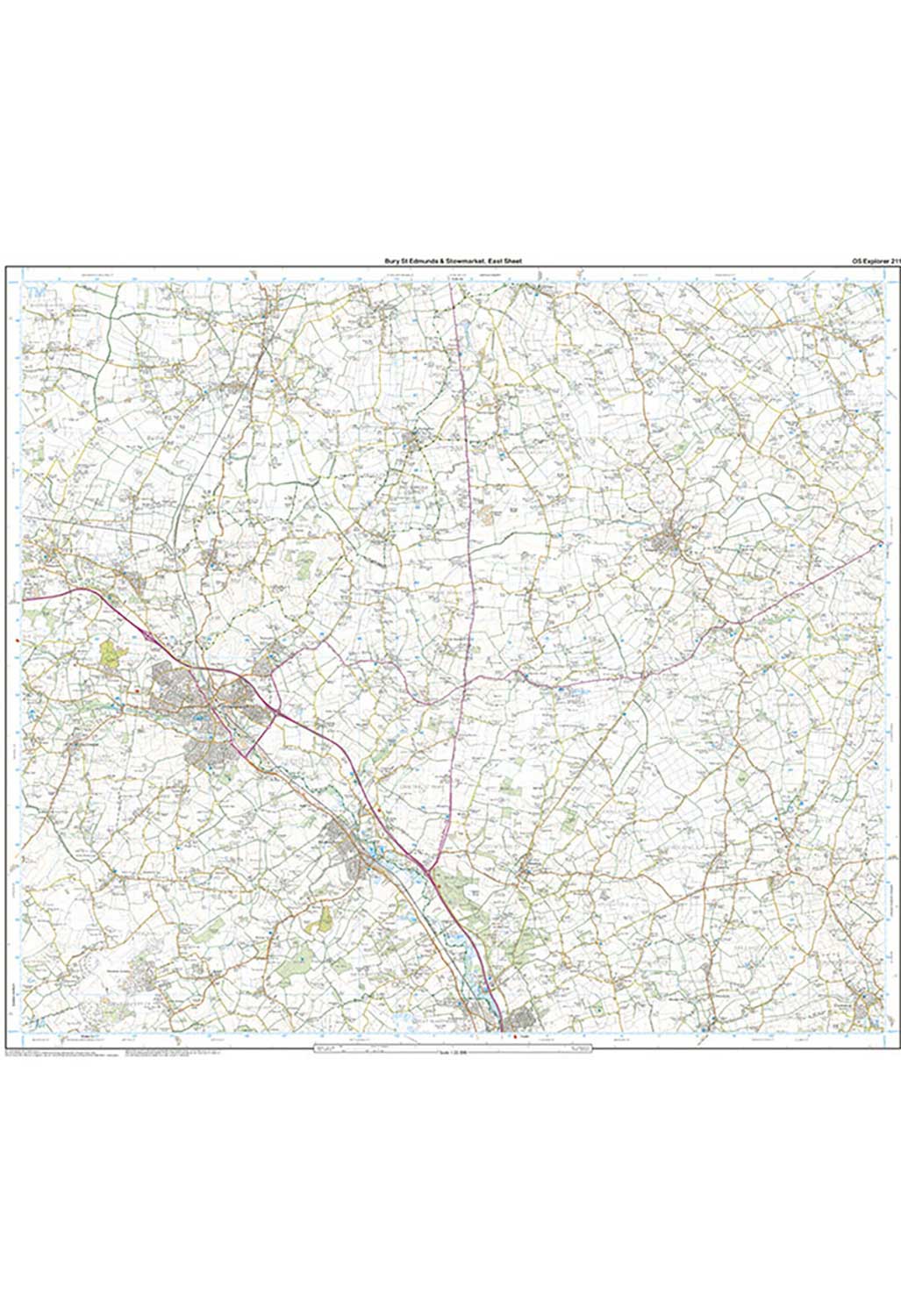 Ordnance Survey Bury St Edmunds & Stowmarket - OS Explorer 211 Map - Image 4