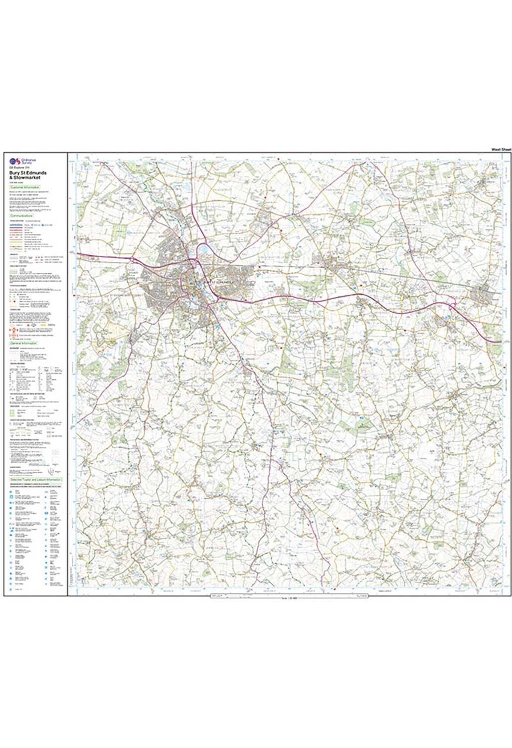Ordnance Survey Bury St Edmunds & Stowmarket - OS Explorer 211 Map - Image 5