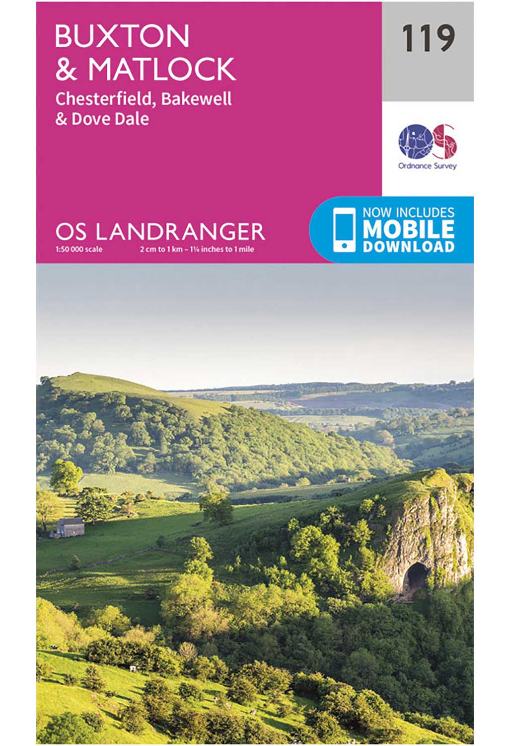 Ordnance Survey Buxton, Matlock, Bakewell & Dove Dale - Landranger 119 Map