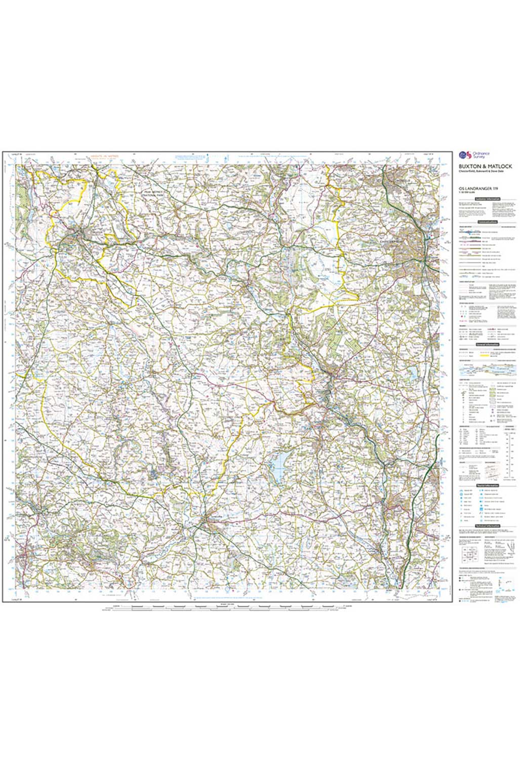 Ordnance Survey Buxton, Matlock, Bakewell & Dove Dale - Landranger 119 Map - Image 3