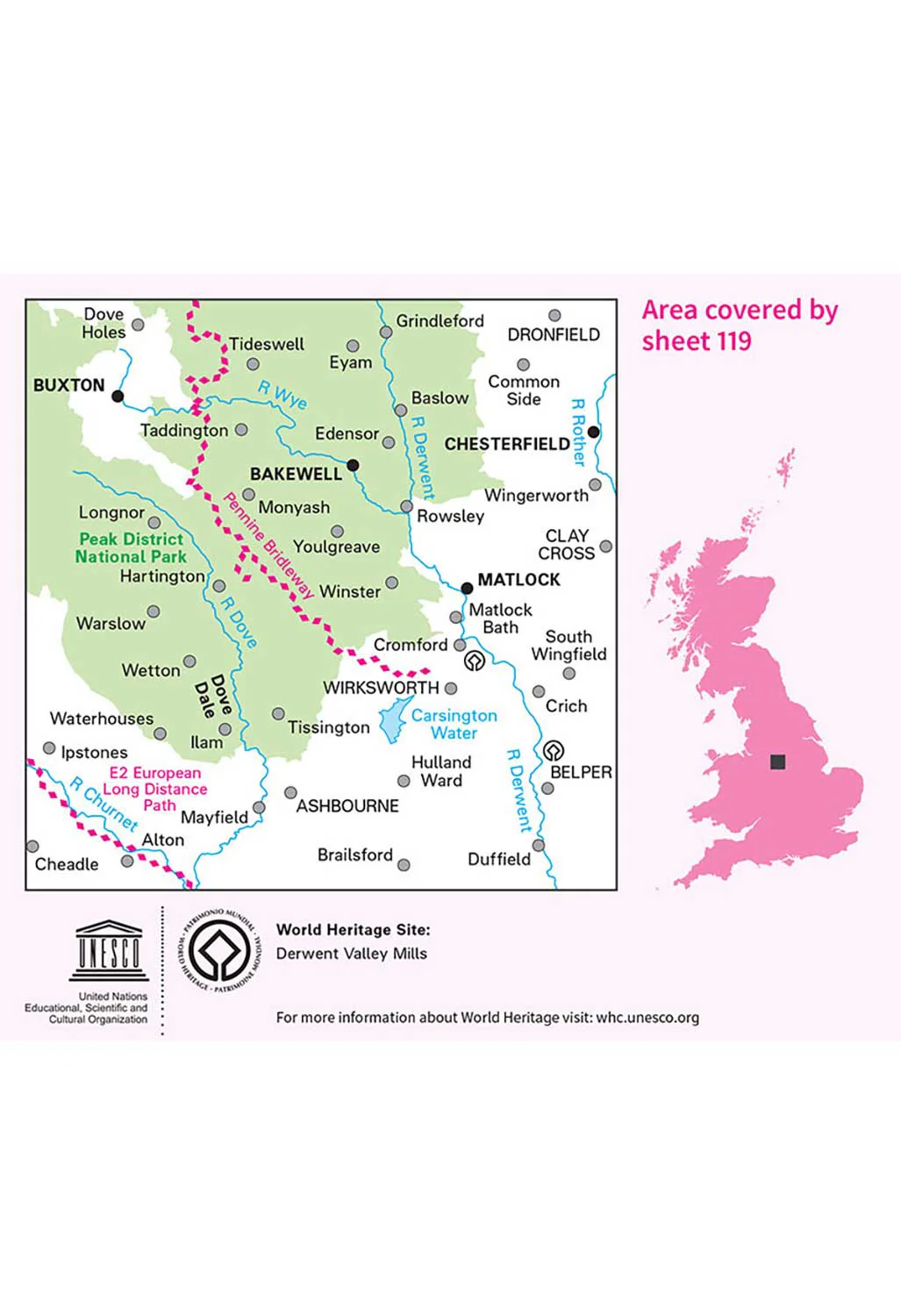 Ordnance Survey Buxton, Matlock, Bakewell & Dove Dale - Landranger 119 Map - Image 4