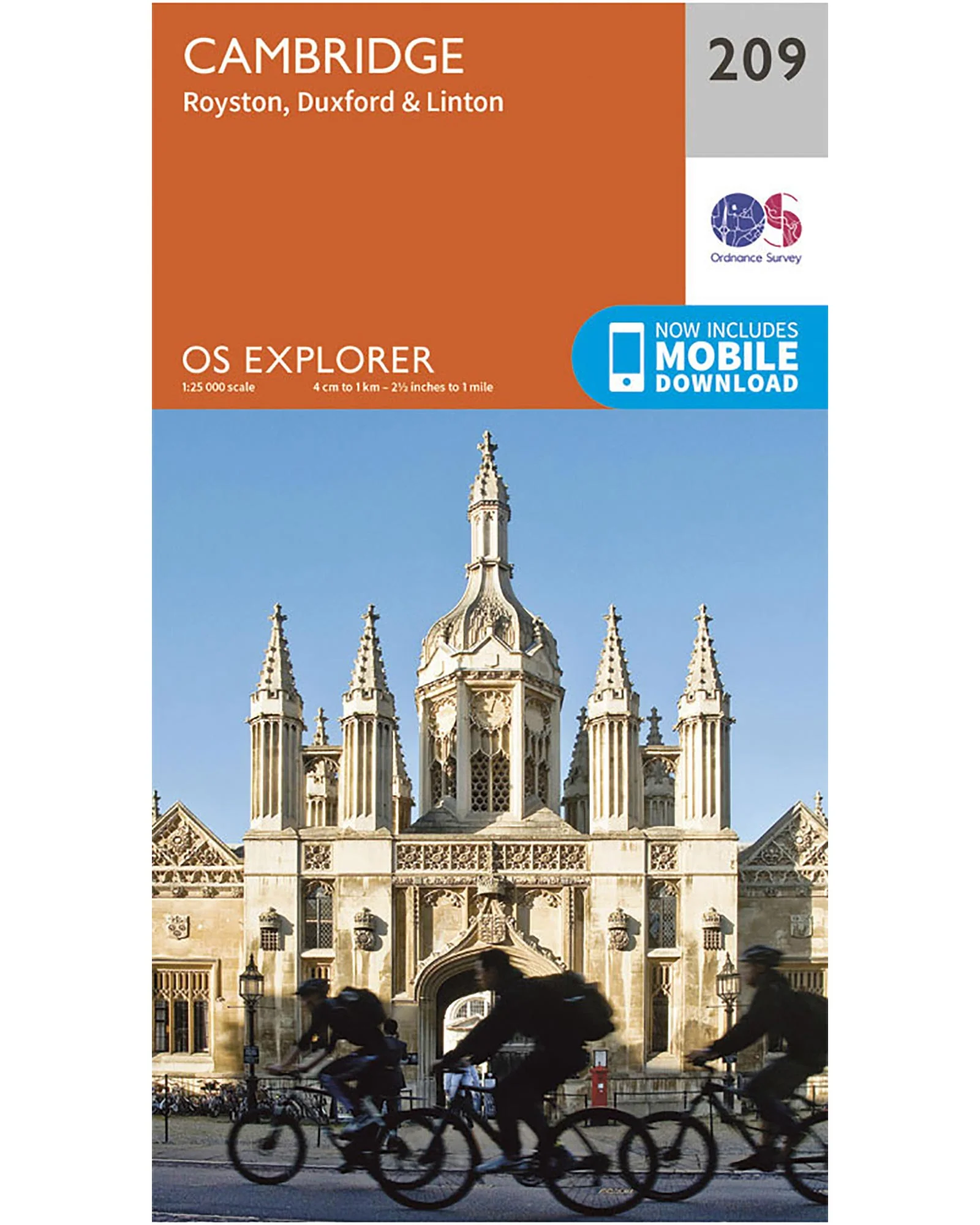 Ordnance Survey Cambridge, Royston, Duxford & Linton - OS Explorer 209 Map