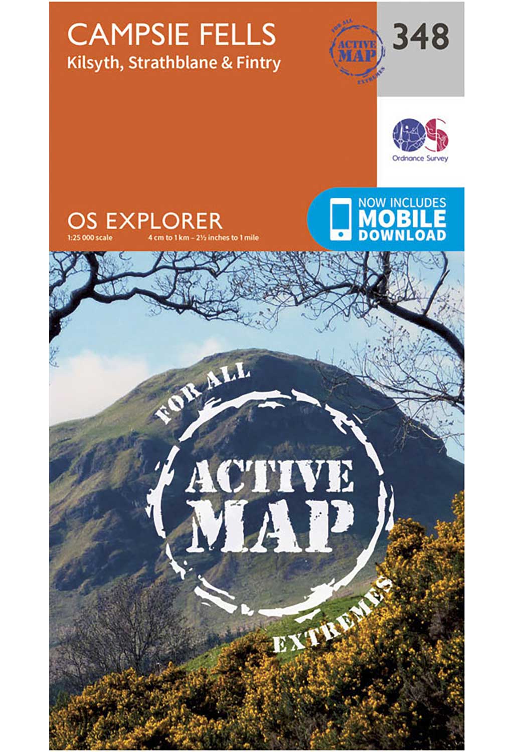 Ordnance Survey Campsie Fells - OS Explorer Active 348 Map