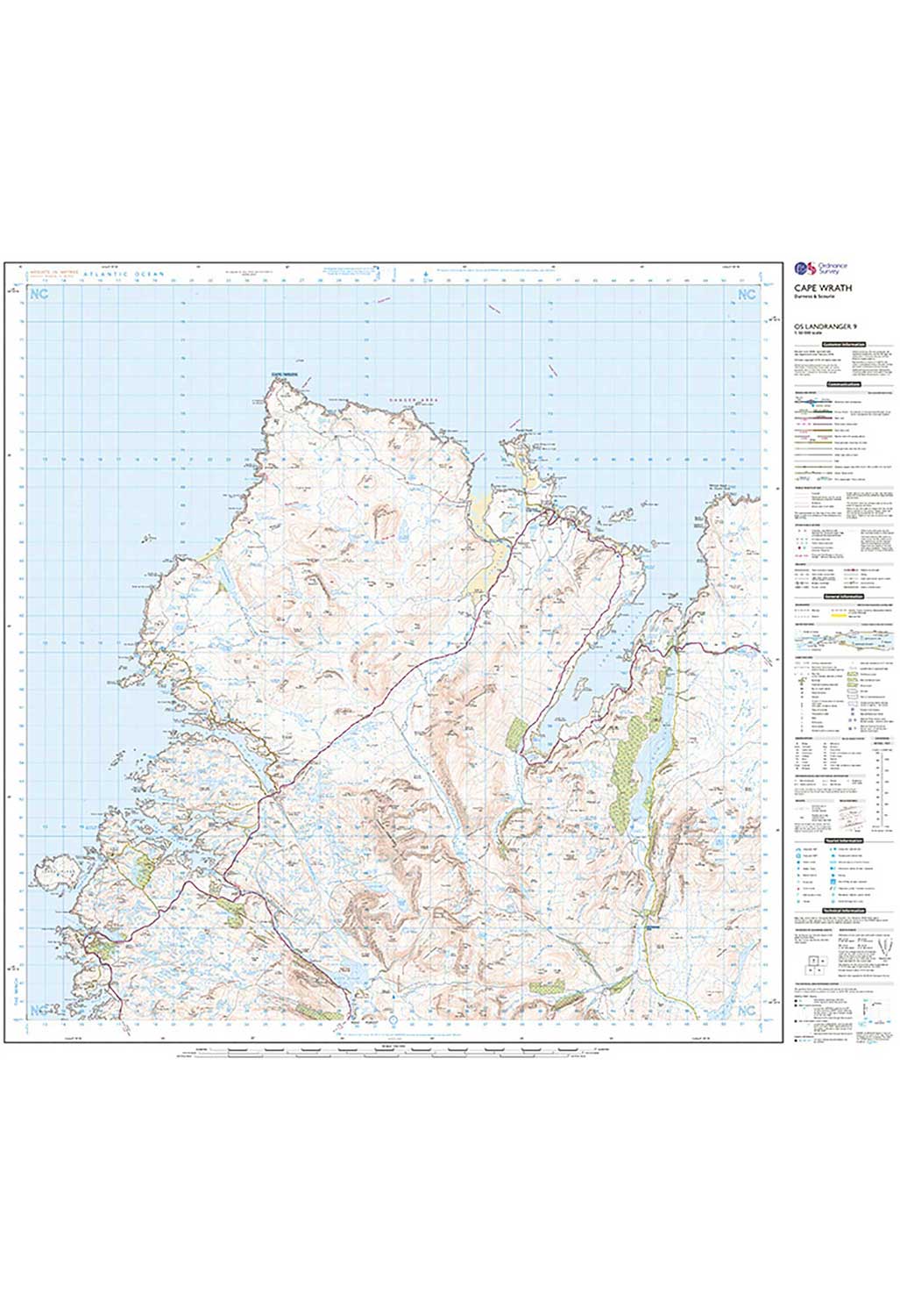 Ordnance Survey Cape Wrath, Durness & Scourie - Landranger 9 Map - Image 2