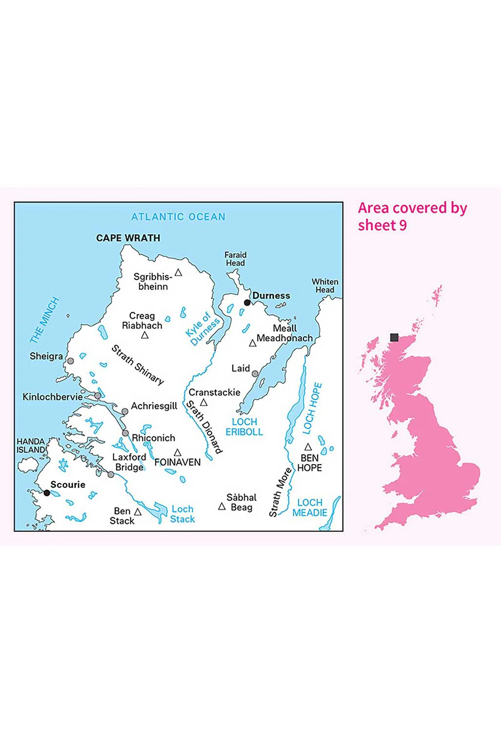 Ordnance Survey Cape Wrath, Durness & Scourie - Landranger 9 Map - Image 3