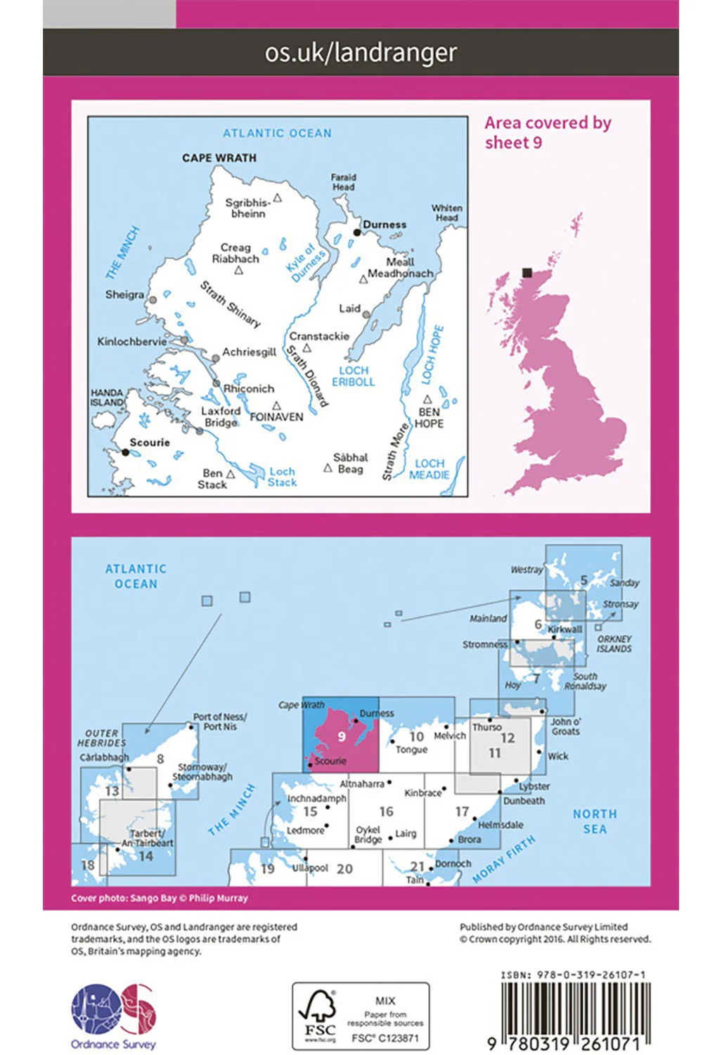 Ordnance Survey Cape Wrath, Durness & Scourie - Landranger 9 Map - Image 4
