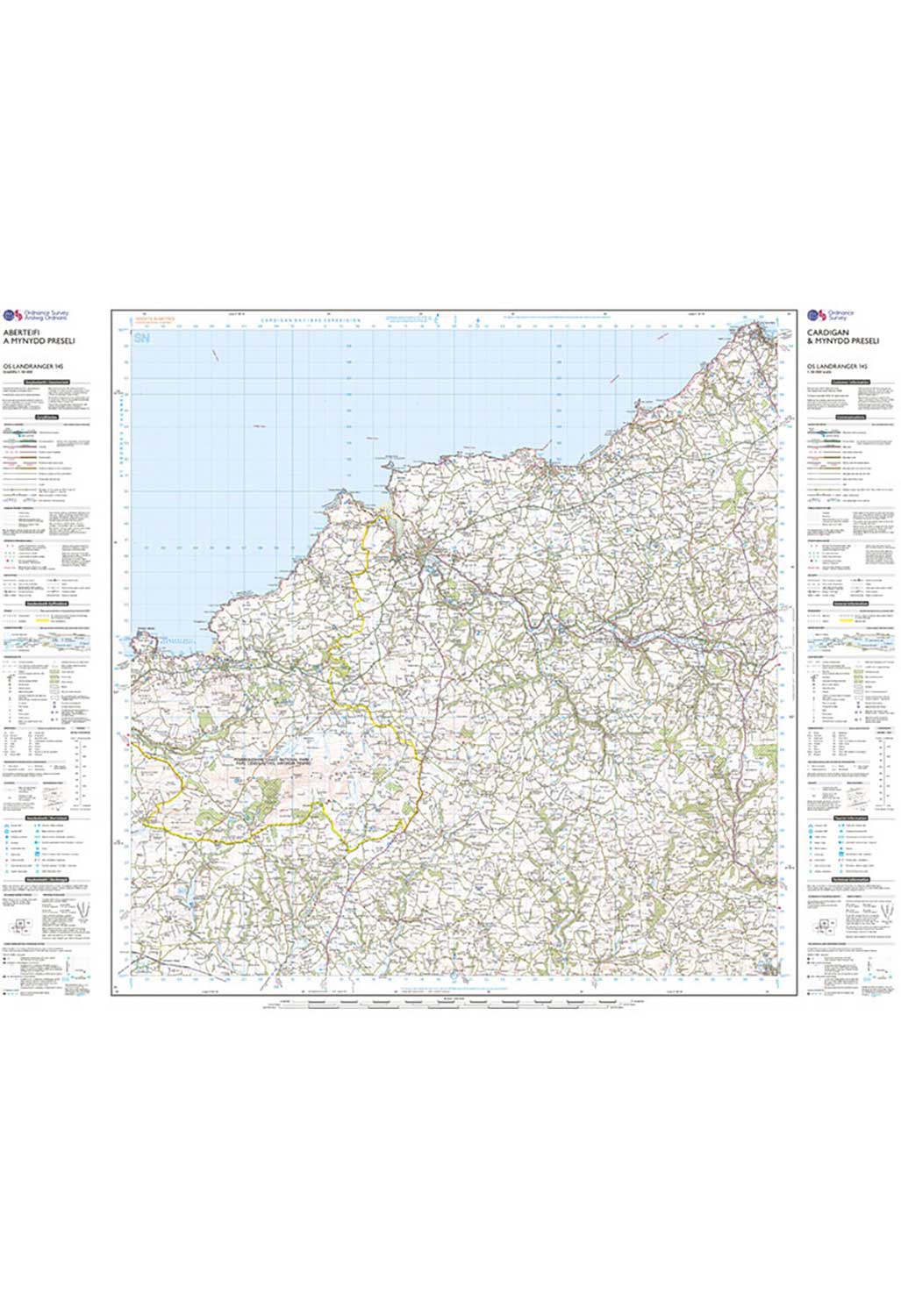 Ordnance Survey Cardigan & Mynydd Preseli - Landranger 145 Map - Image 4