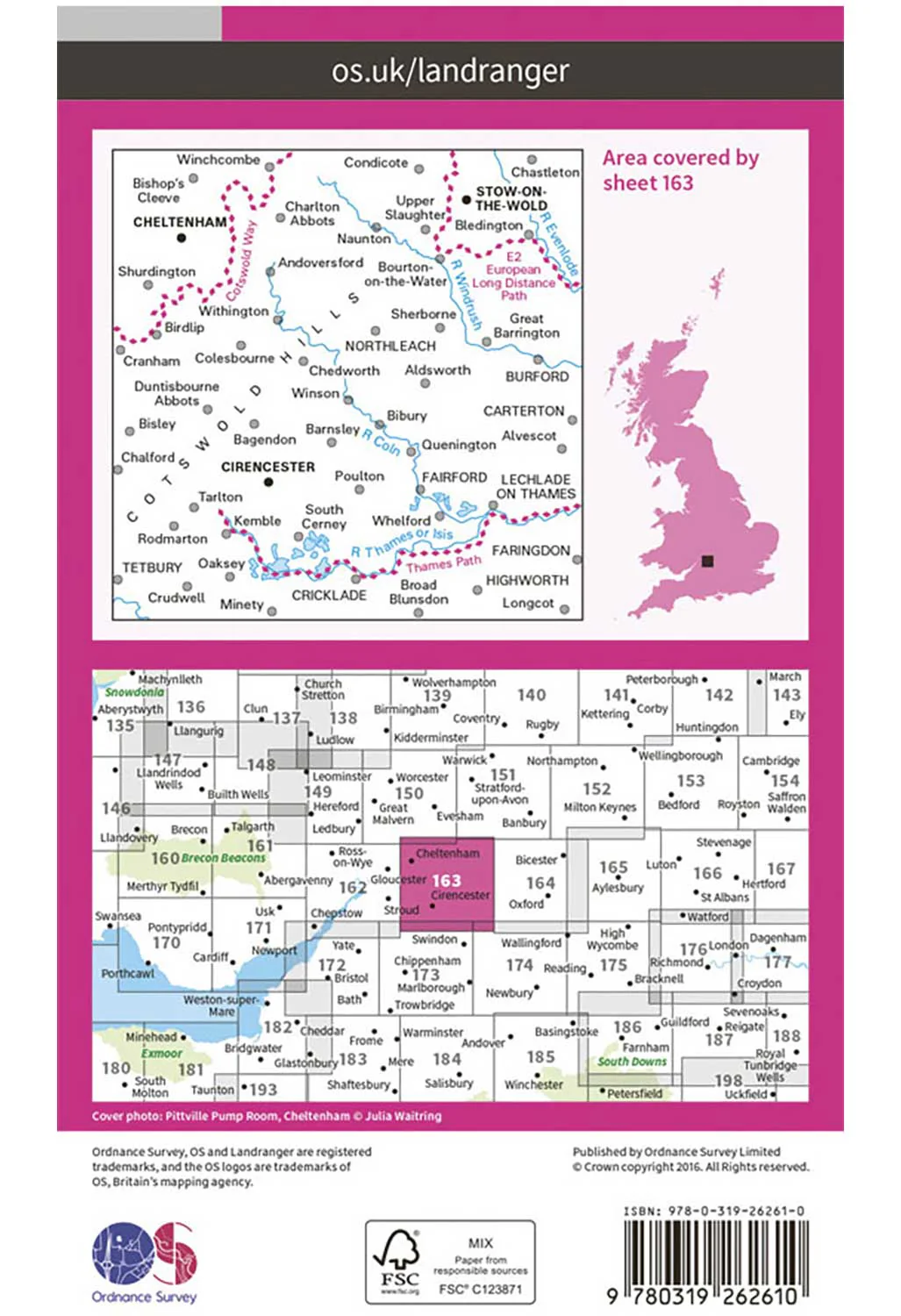 Ordnance Survey Cheltenham & Cirencester, Stow-on-the-Wold - Landranger 163 Map - Image 2