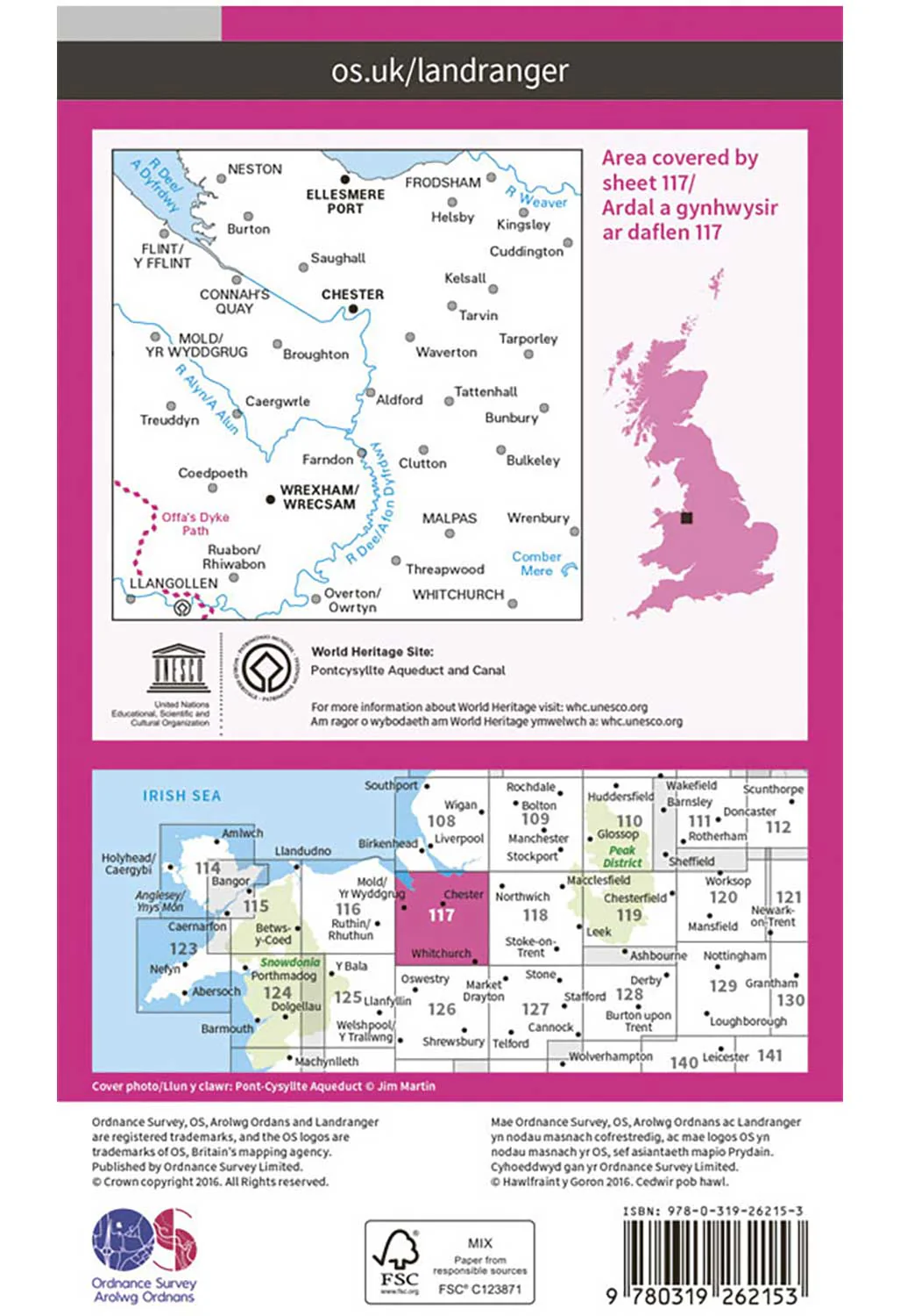 Ordnance Survey Chester & Wrexham, Ellesmere Port - Landranger 117 Map - Image 3
