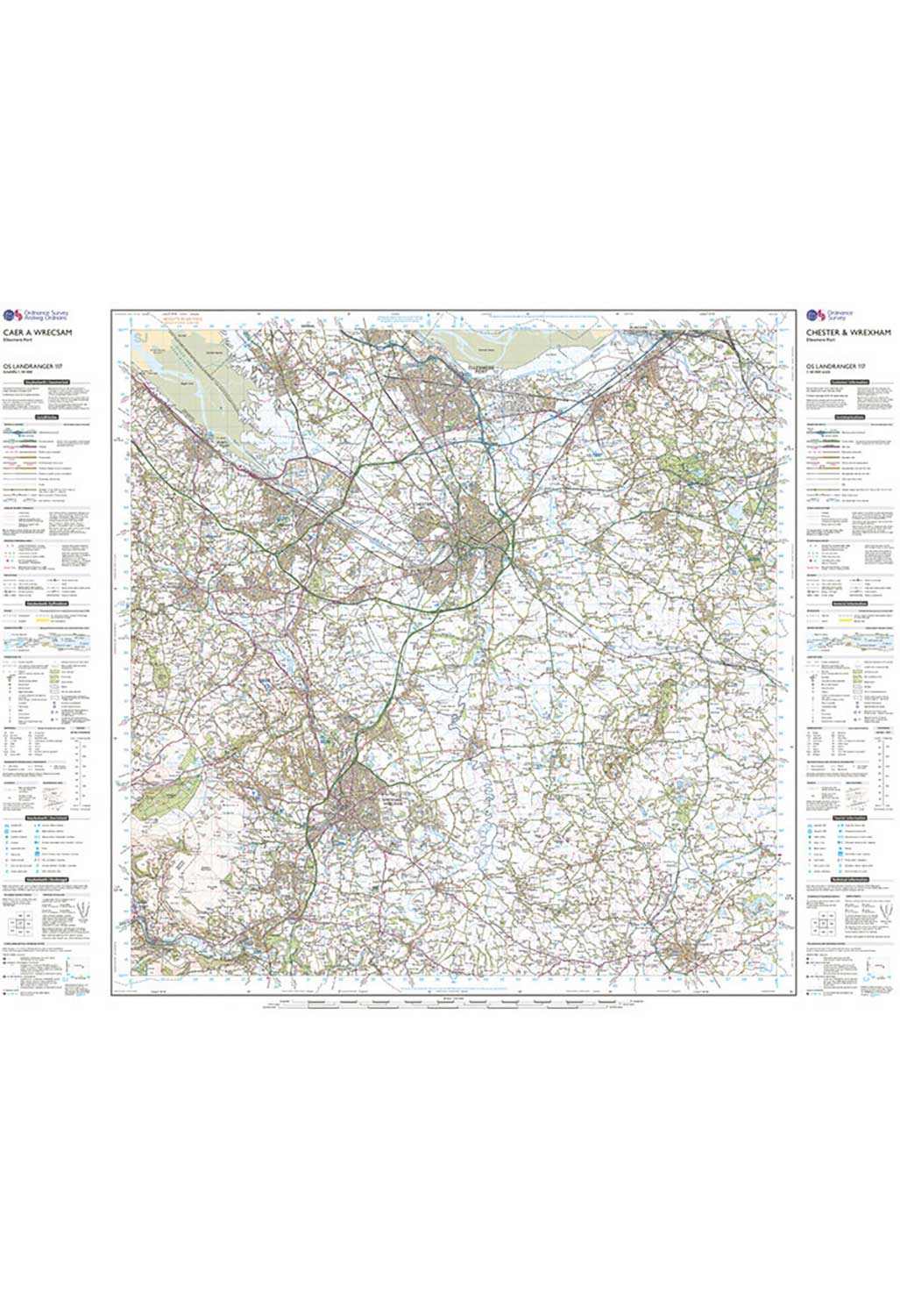 Ordnance Survey Chester & Wrexham, Ellesmere Port - Landranger 117 Map - Image 4