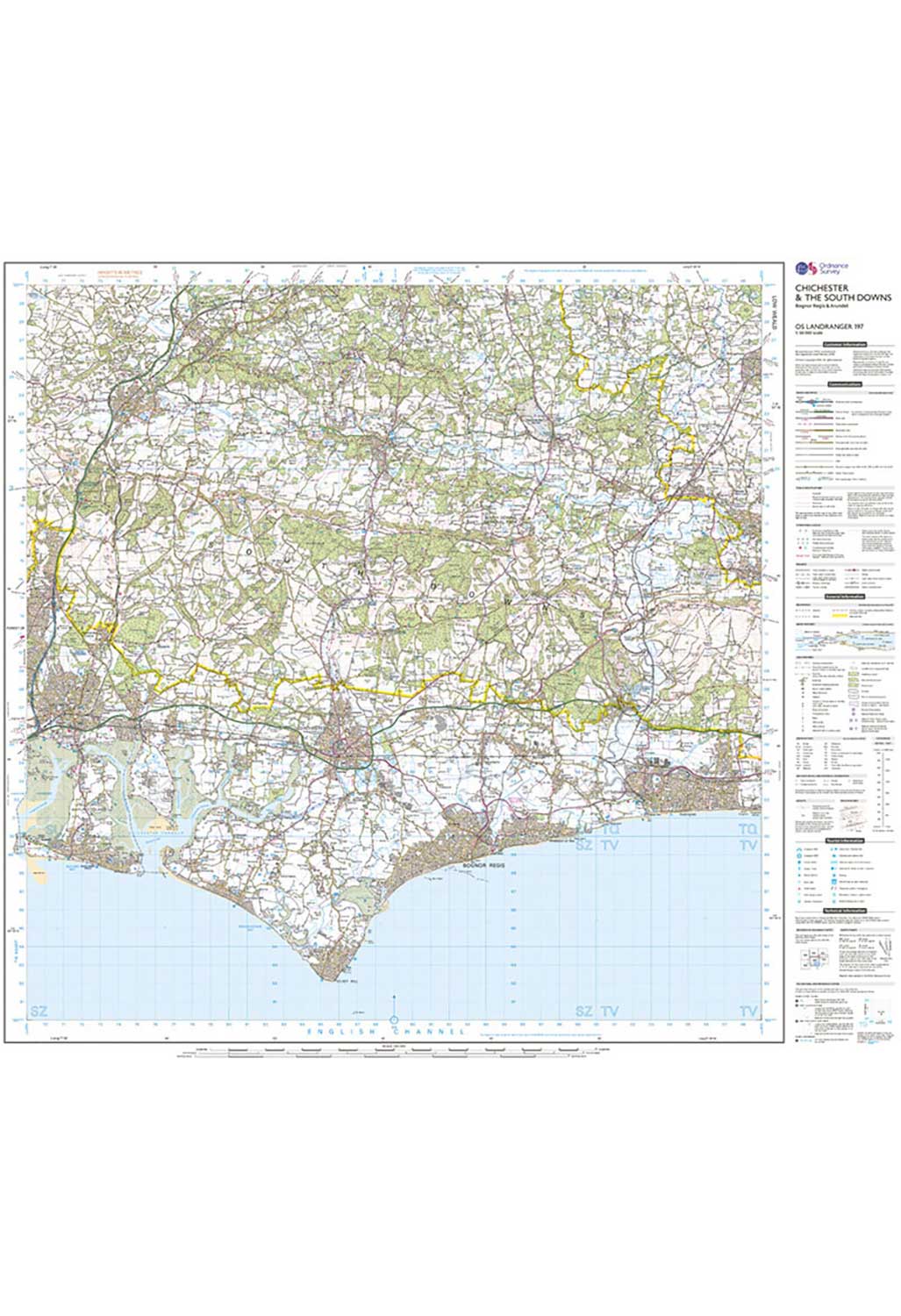 Ordnance Survey Chichester & The South Downs - Landranger 197 Map - Image 3