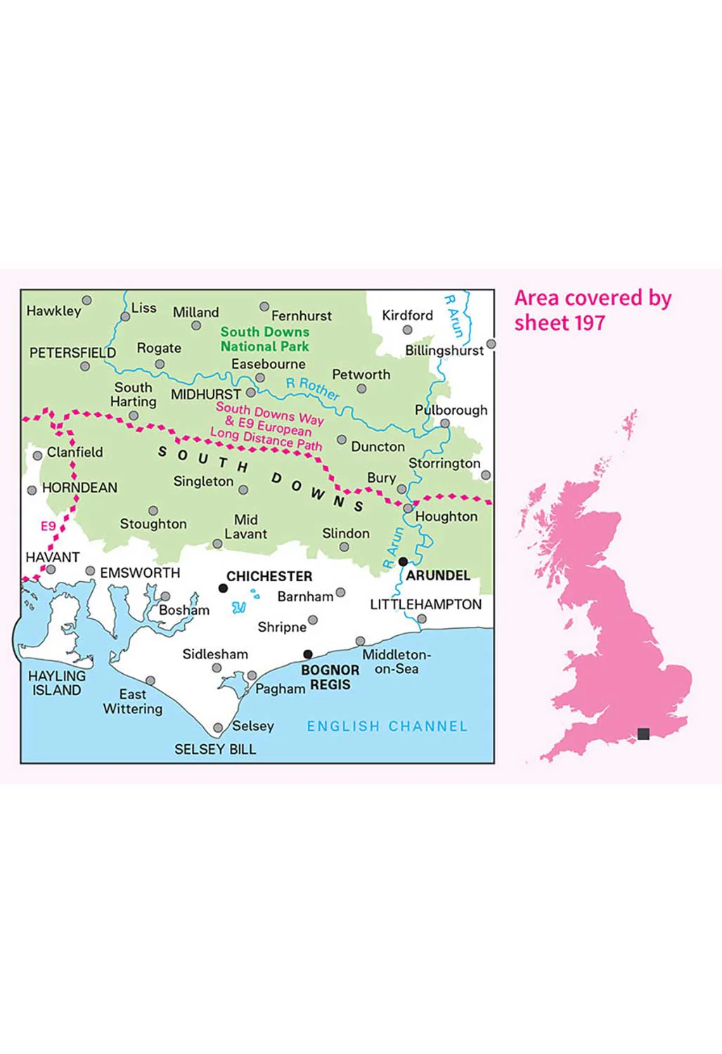 Ordnance Survey Chichester & The South Downs - Landranger 197 Map - Image 4
