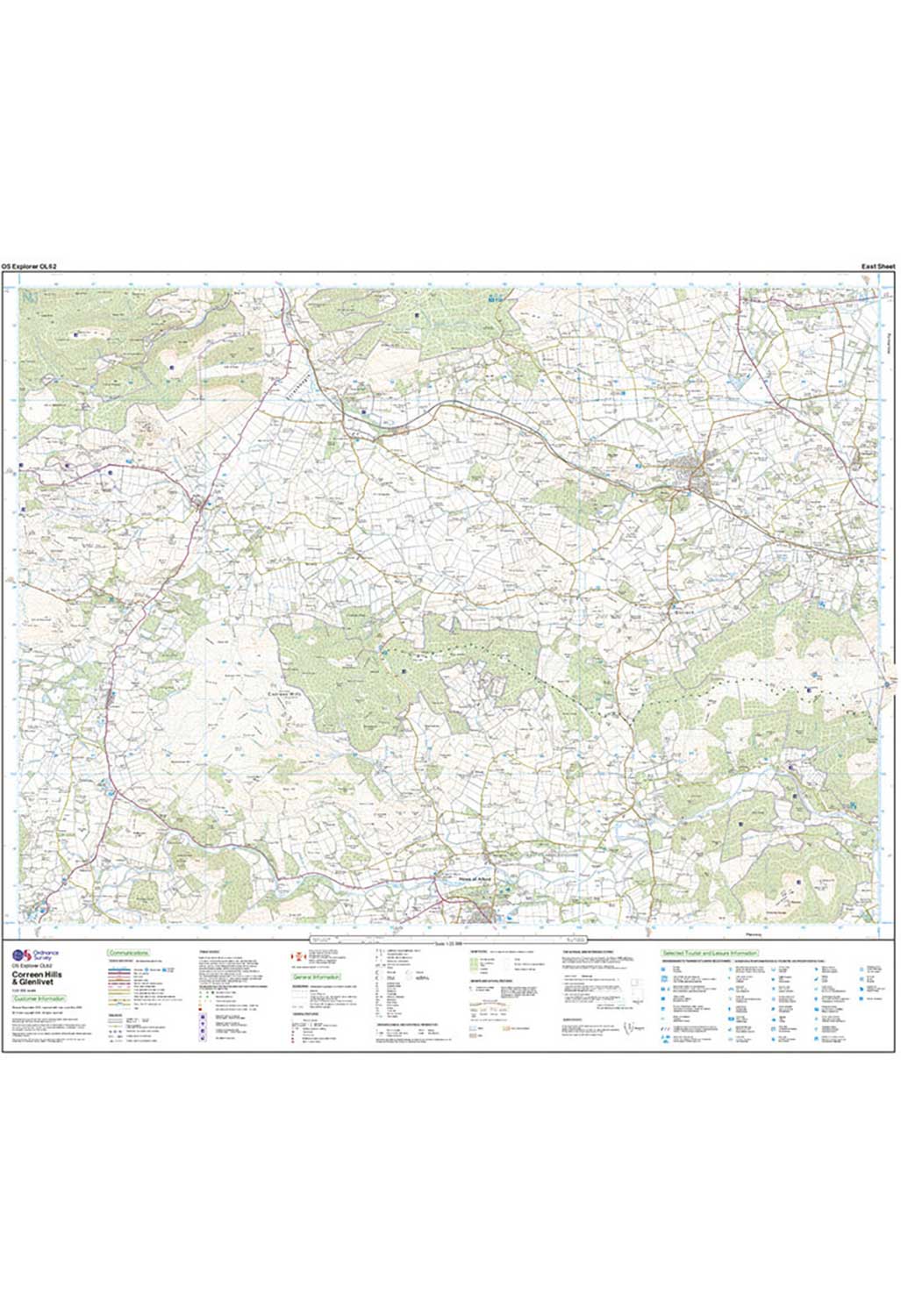 Ordnance Survey Coreen Hills & Glenlivet - OS Explorer OL62 Map - Image 4