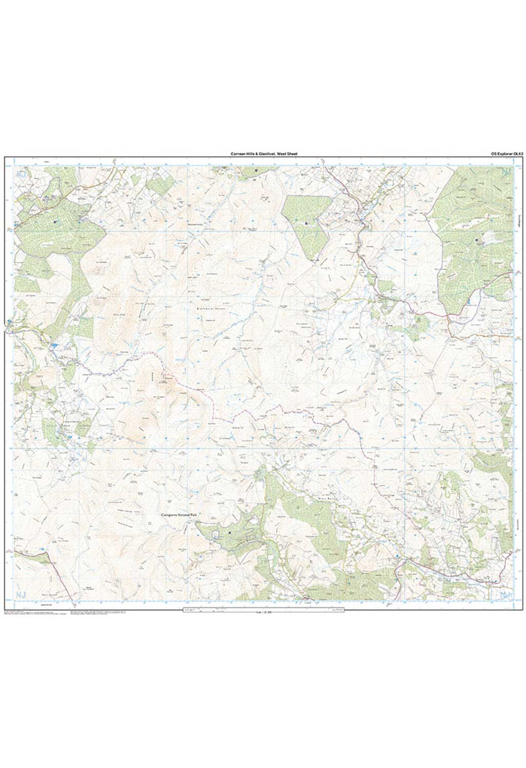 Ordnance Survey Coreen Hills & Glenlivet - OS Explorer OL62 Map - Image 5