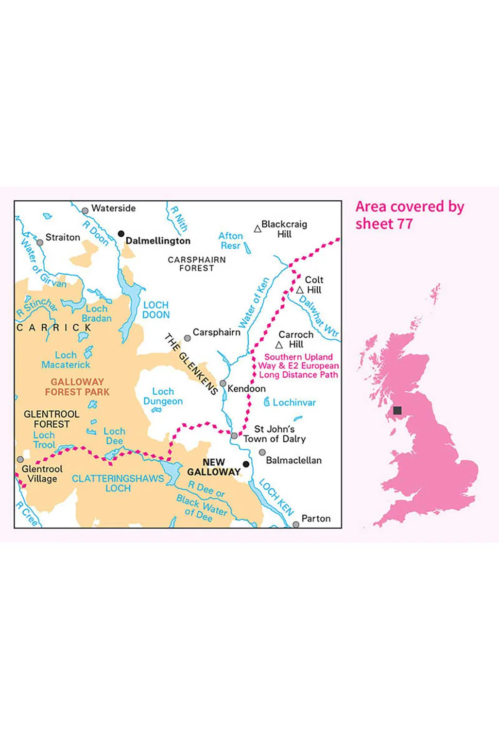 Ordnance Survey Dalmellington, New Galloway & Galloway Forest Park - Landranger 77 Map - Image 2