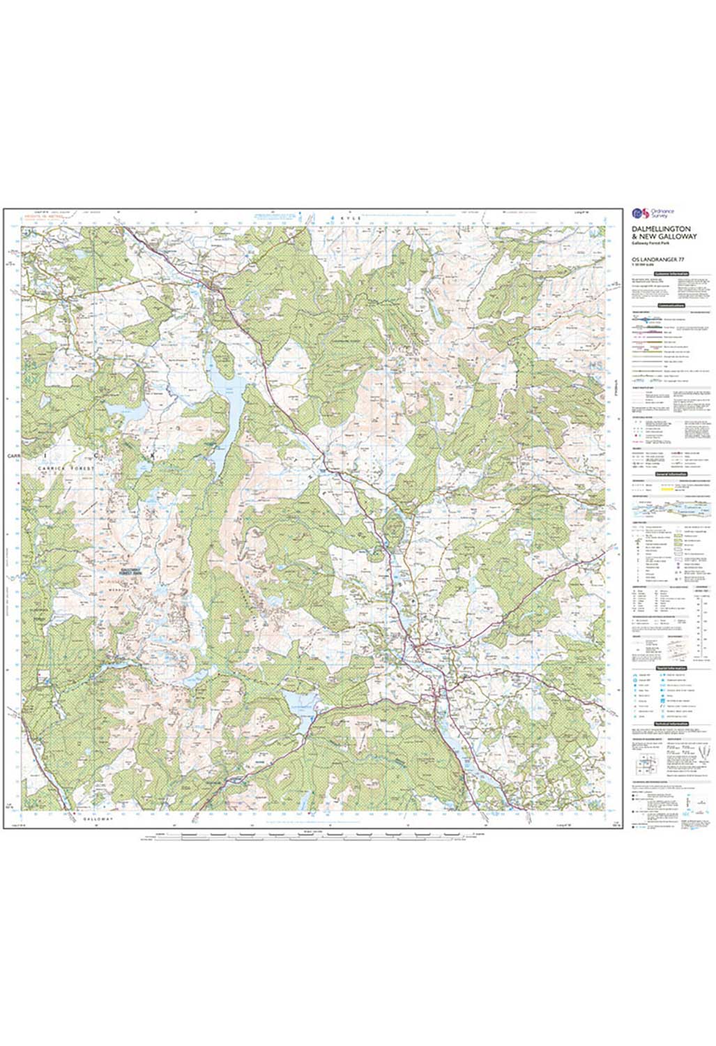 Ordnance Survey Dalmellington, New Galloway & Galloway Forest Park - Landranger 77 Map - Image 3