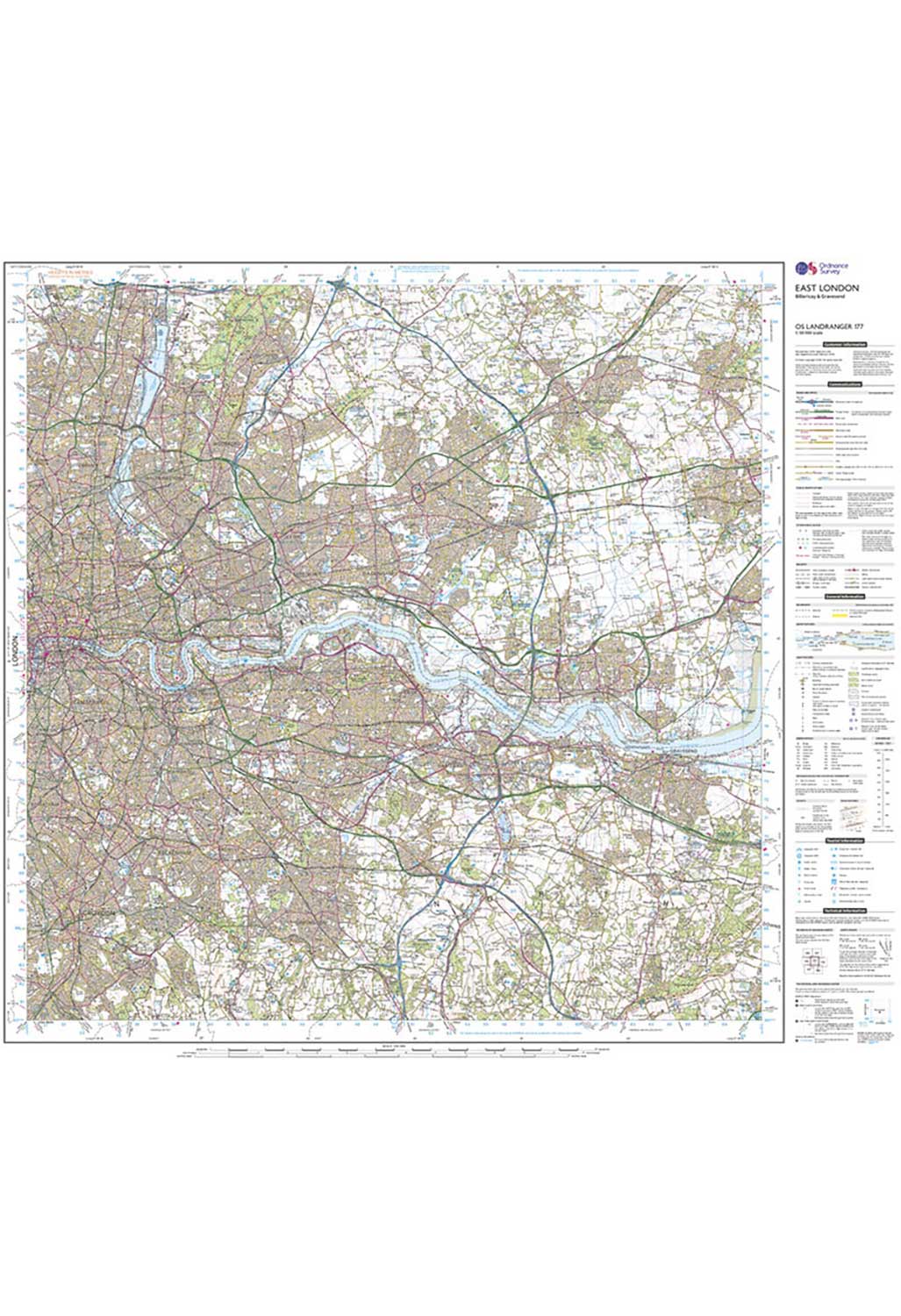 Ordnance Survey East London, Billericay & Gravesend - Landranger 177 Map - Image 3
