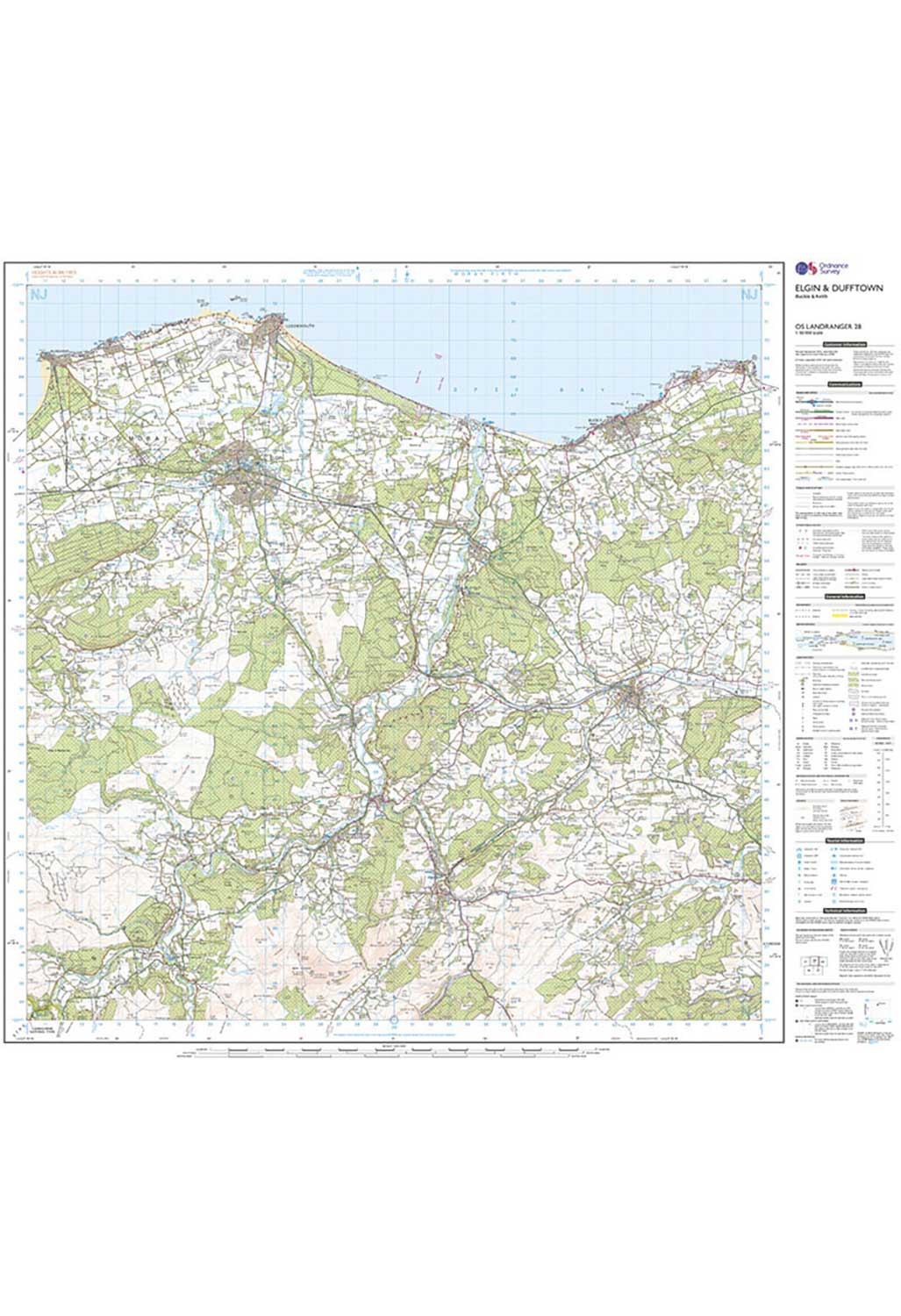 Ordnance Survey Elgin, Dufftown, Buckie & Keith - Landranger 28 Map - Image 4
